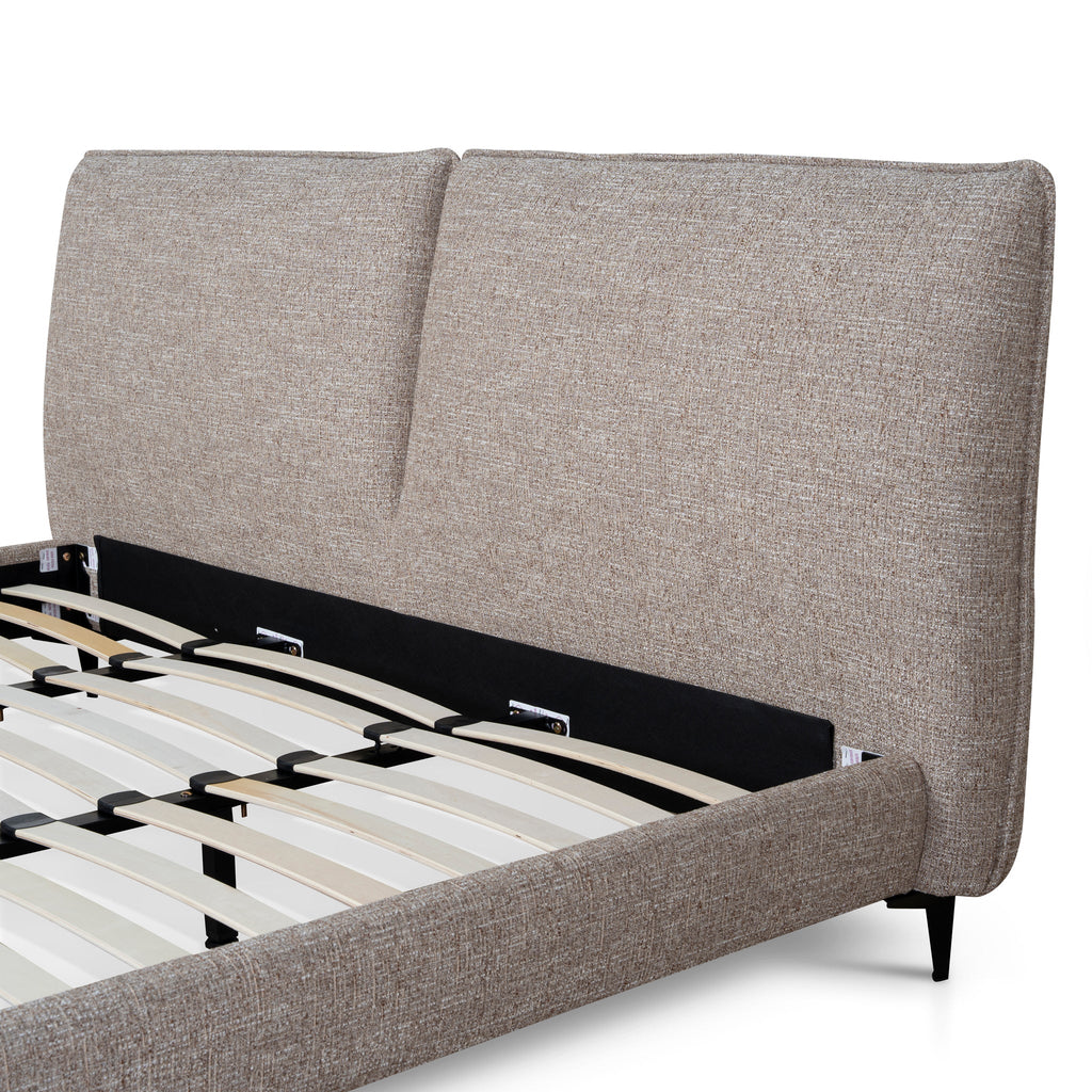 Fabric King Lazio Bed Frame - Stonish Beige