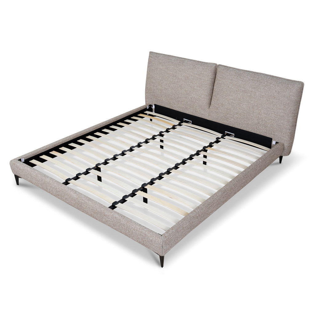 Fabric King Lazio Bed Frame - Stonish Beige