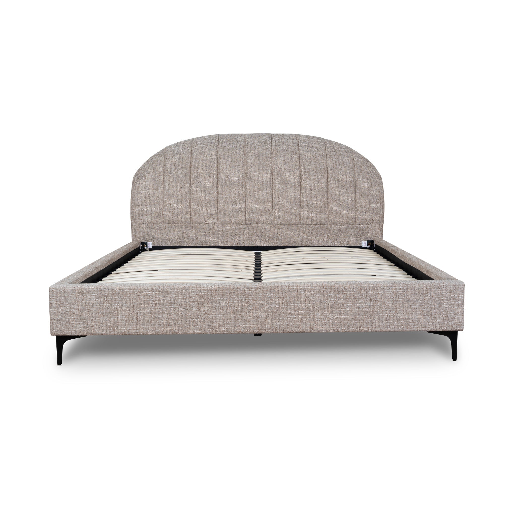 Fabric Queen Lazio Bed Frame - Stonish Beige