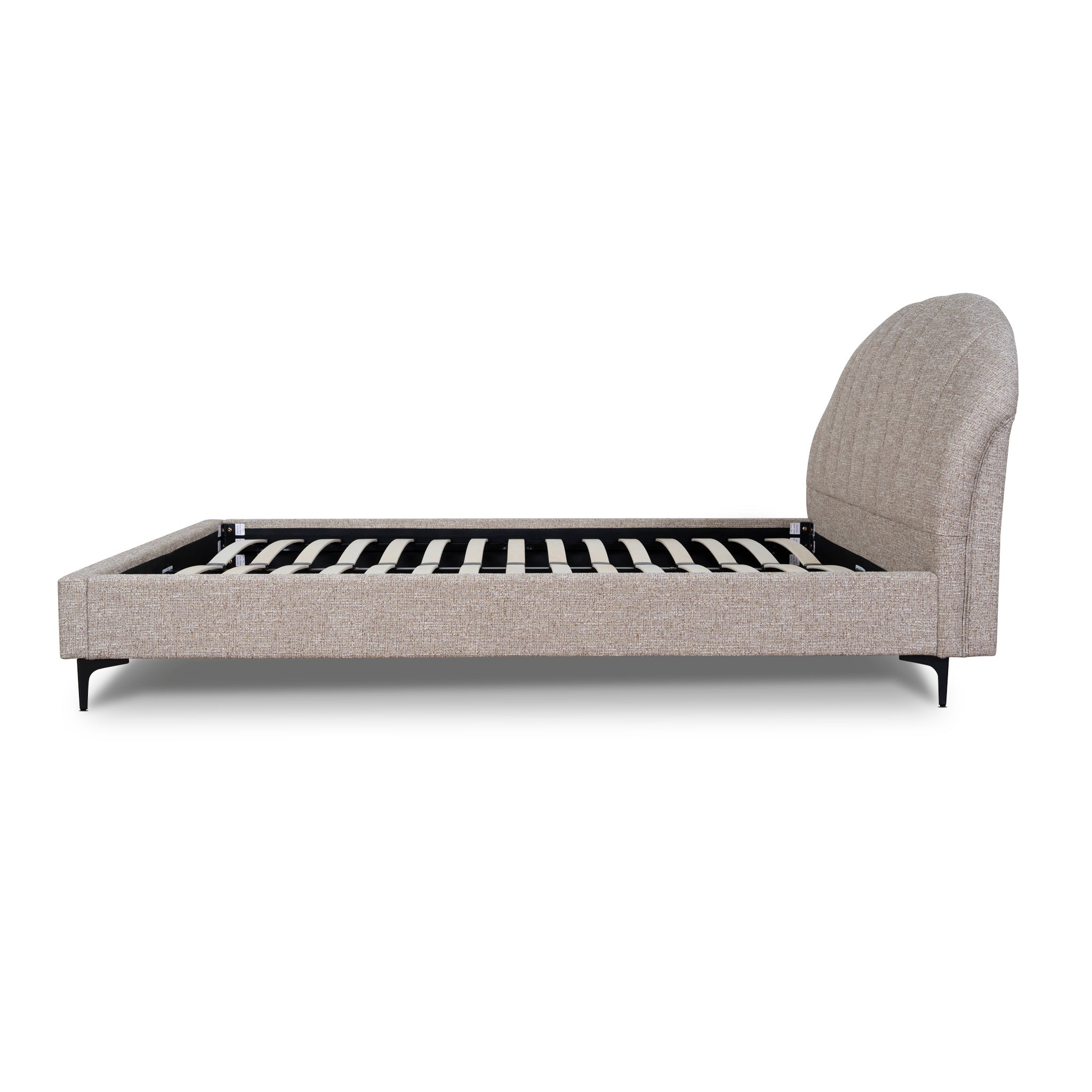 Fabric Queen Lazio Bed Frame - Stonish Beige