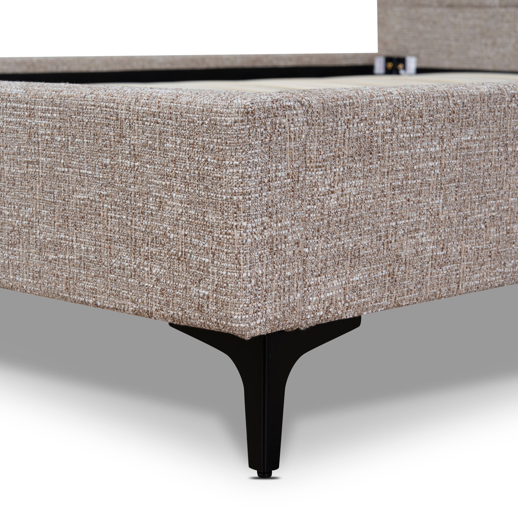Fabric Queen Lazio Bed Frame - Stonish Beige