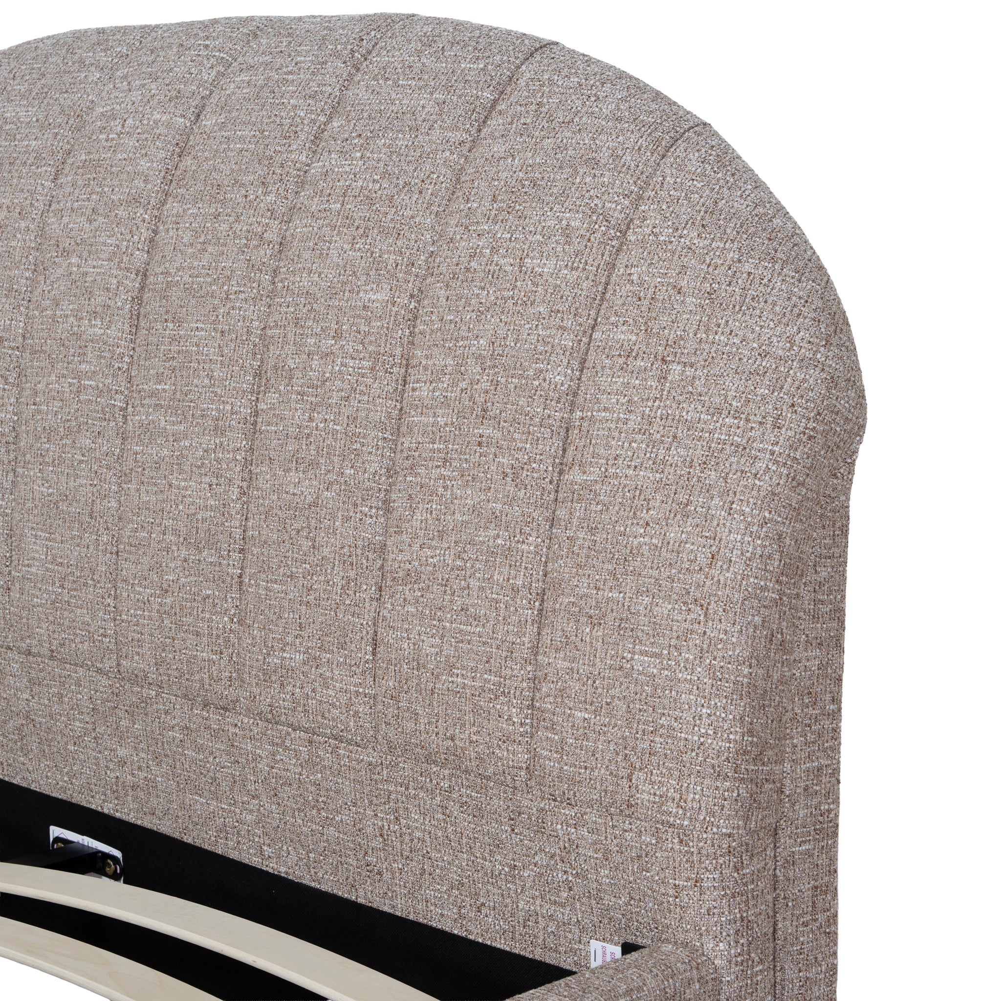 Fabric Queen Lazio Bed Frame - Stonish Beige