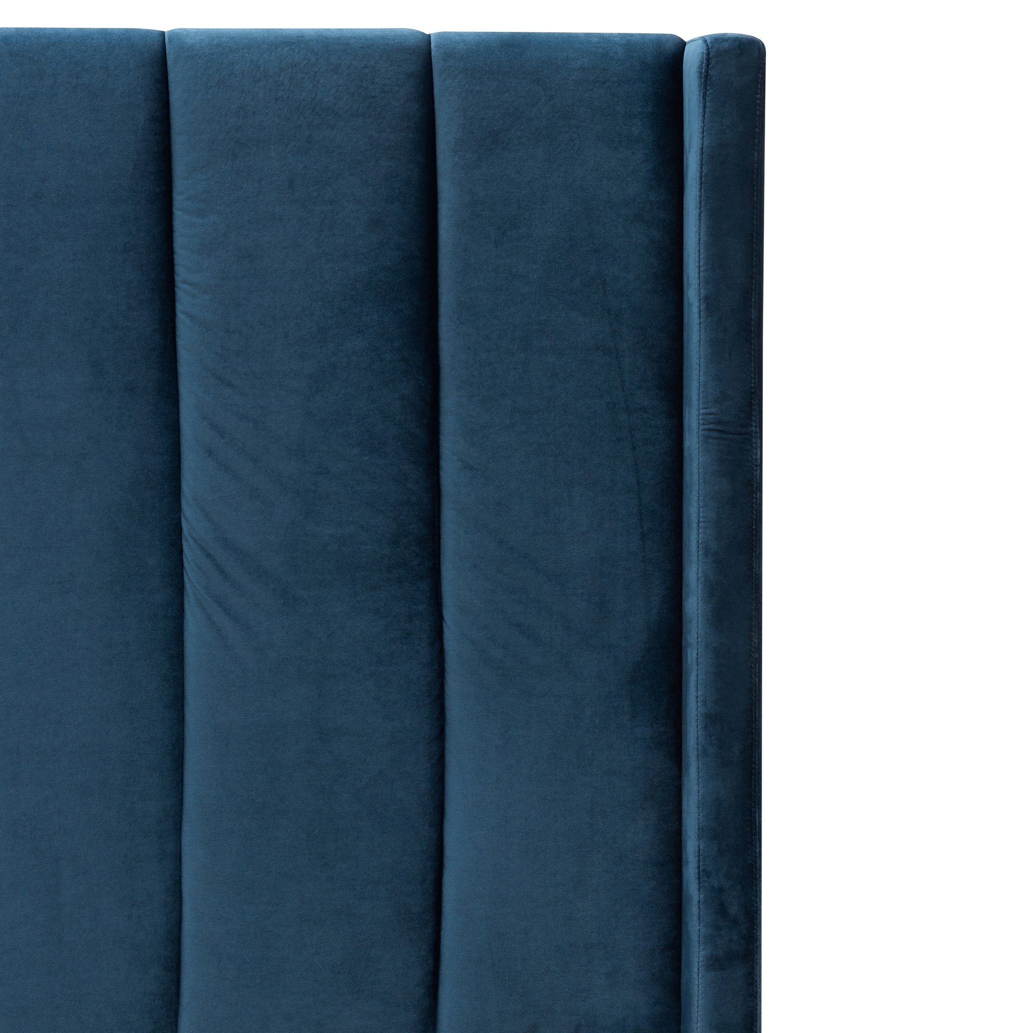 King Lazio Bed Frame - Teal Navy Velvet with Storage