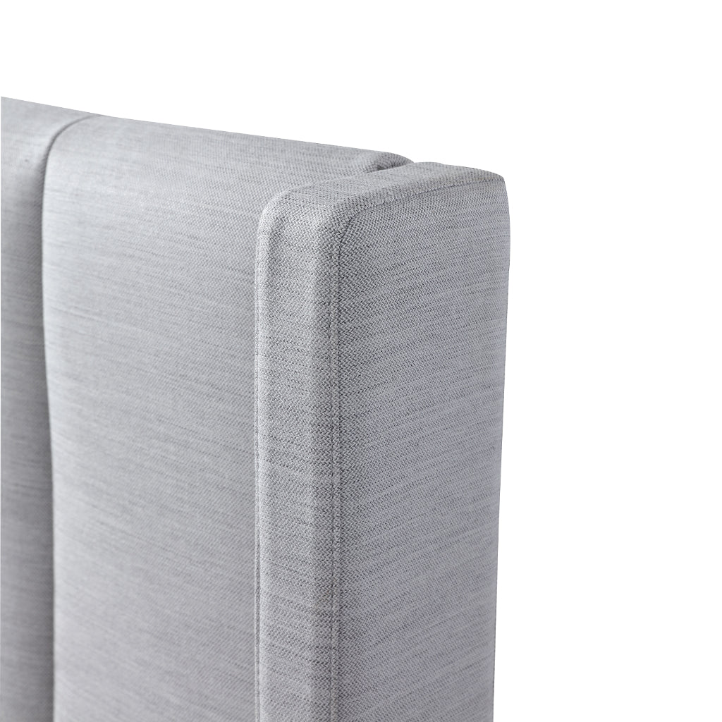 Fabric King Lazio Bed Frame - Pearl Grey with Storage