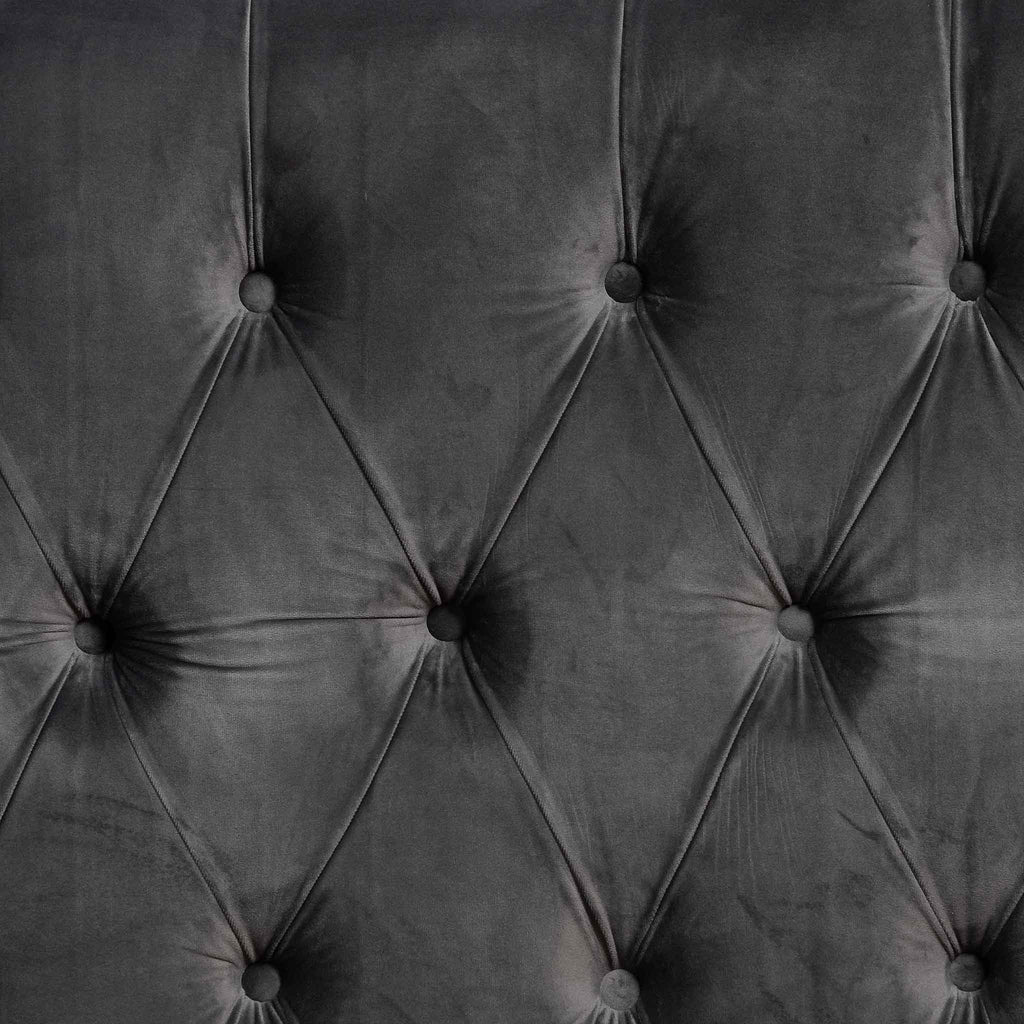 King Lazio Bed Frame - Charcoal Velvet