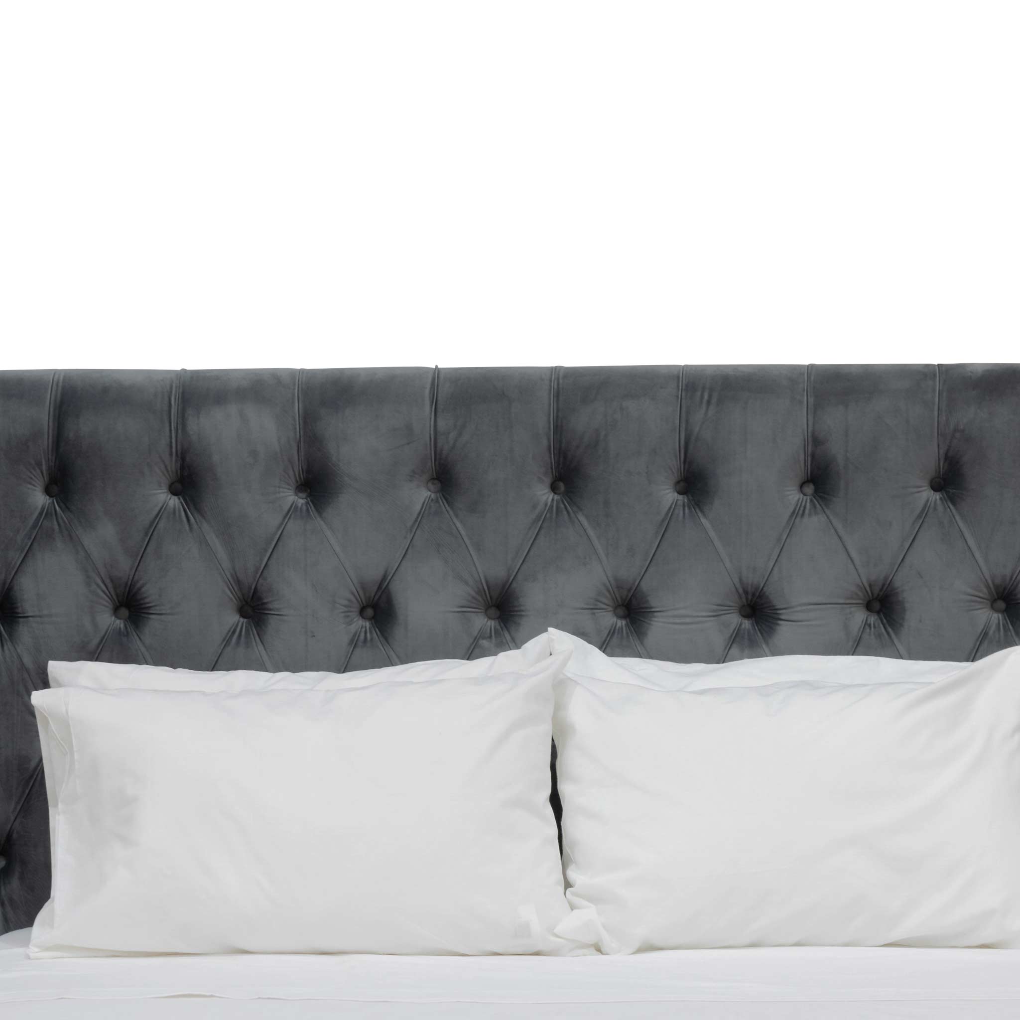 King Lazio Bed Frame - Charcoal Velvet