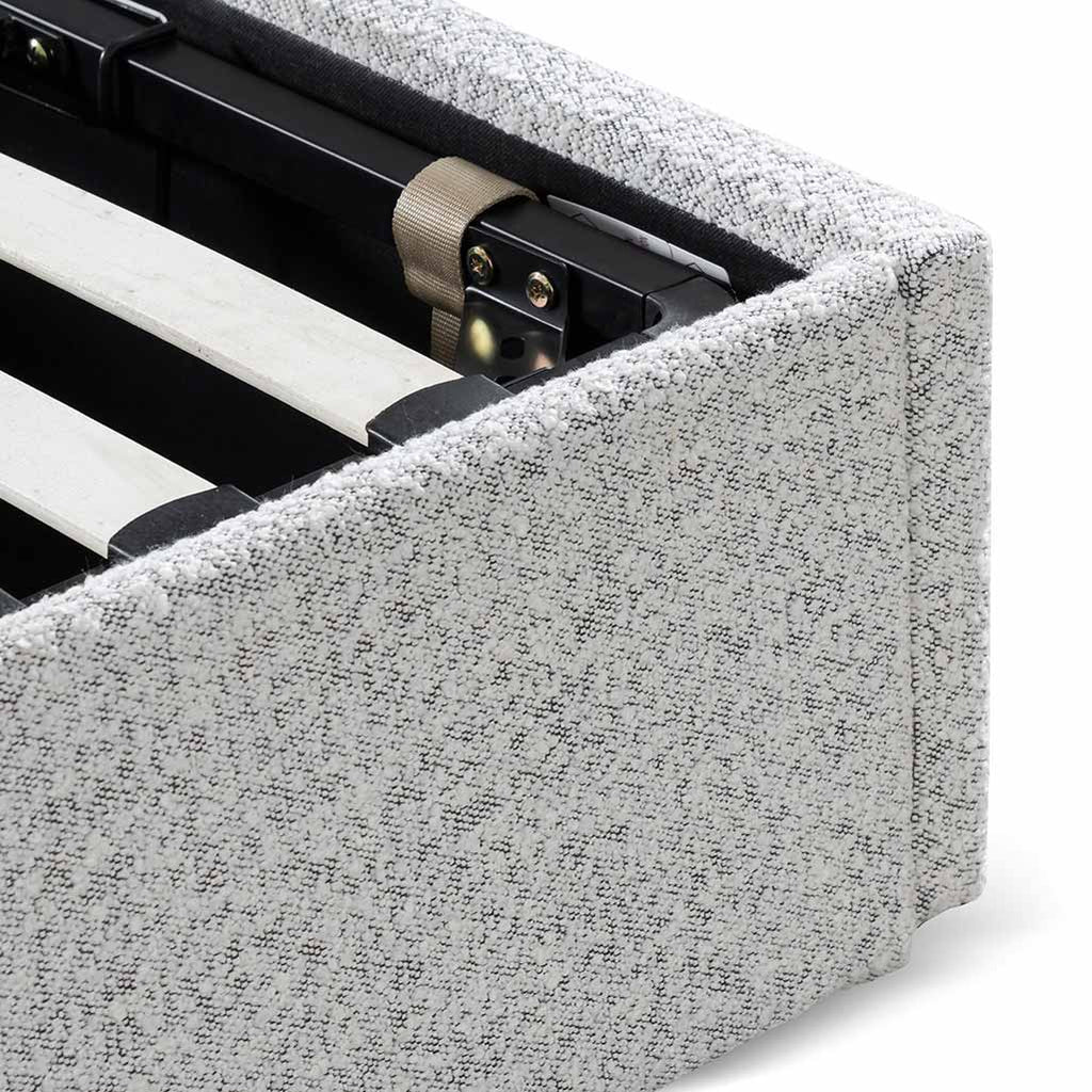Single Sized Lazio Bed Frame - Cloudy Pepper Boucle with Storage