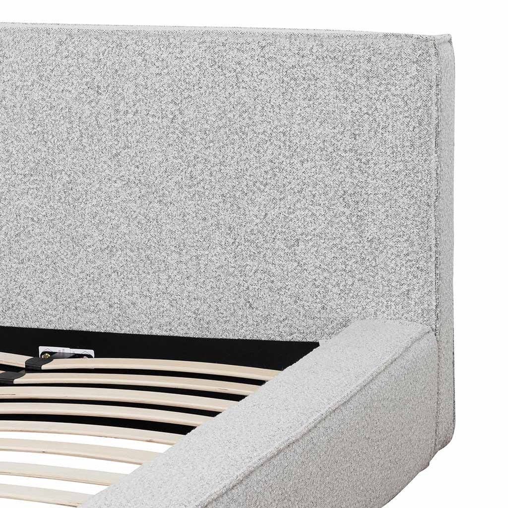 Queen Sized Lazio Bed Frame - Cloudy Pepper Boucle