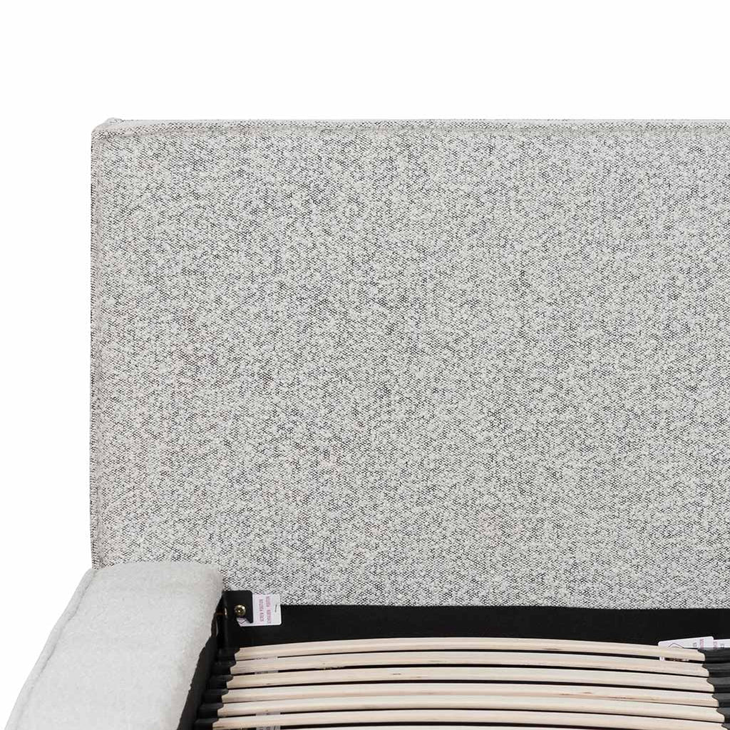 Queen Sized Lazio Bed Frame - Cloudy Pepper Boucle
