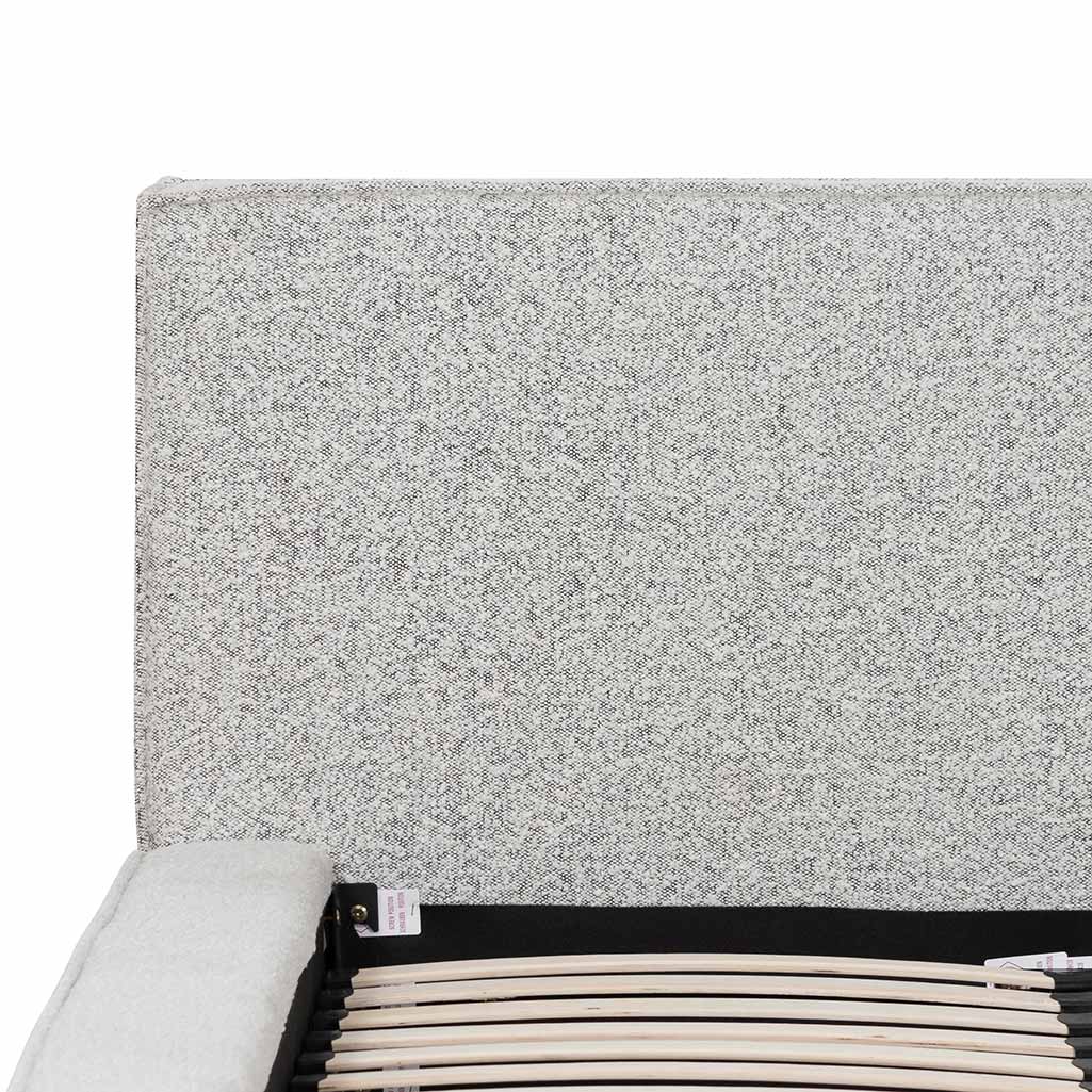 Queen Sized Lazio Bed Frame - Cloudy Pepper Boucle