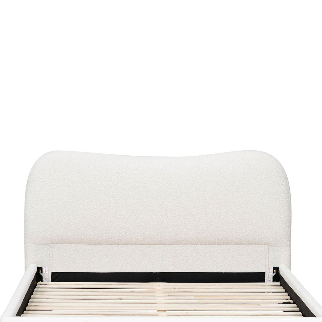 Queen Lazio Bed Frame - Cream White Boucle