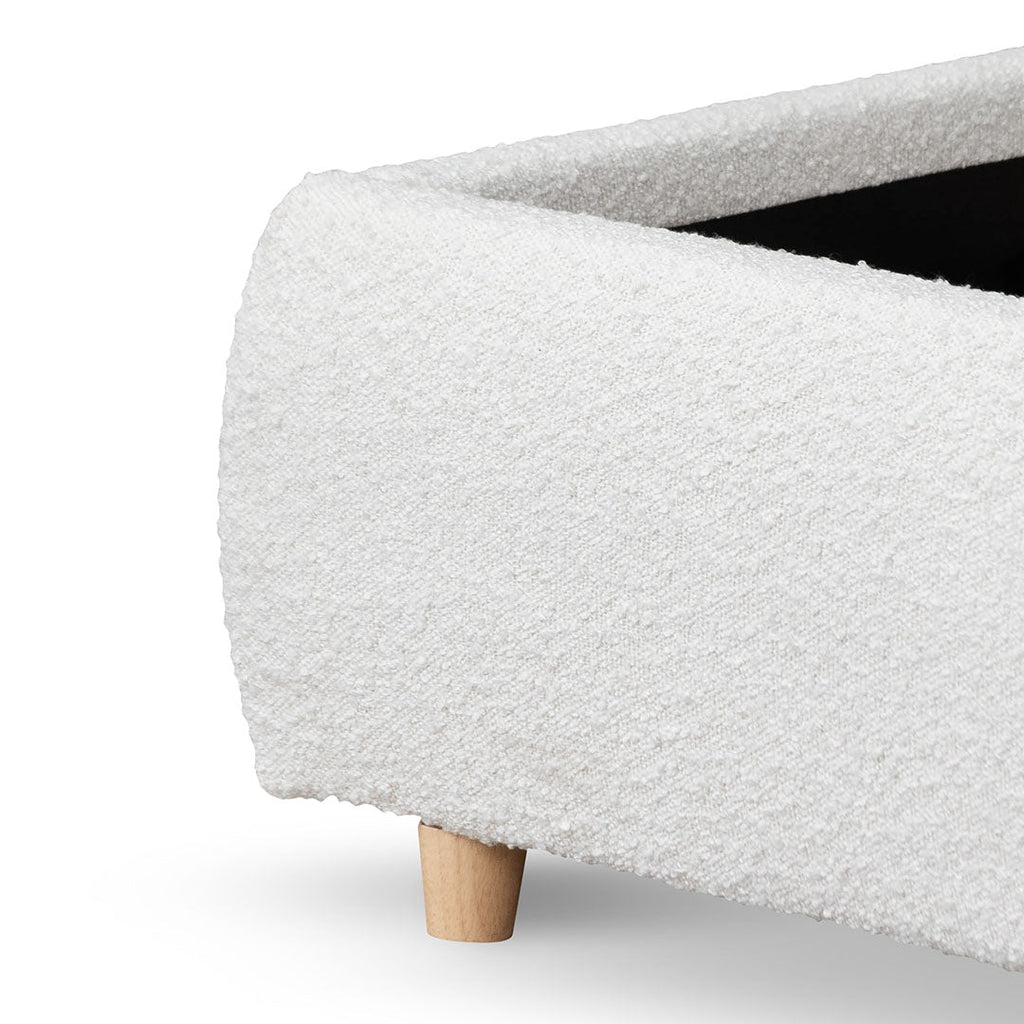 Queen Lazio Bed Frame - Cream White Boucle