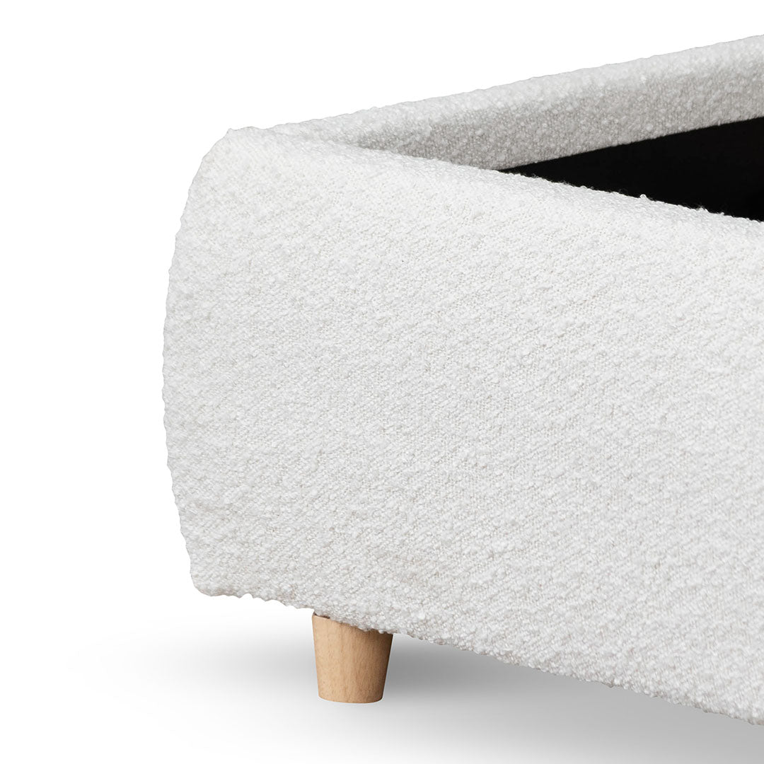 Queen Lazio Bed Frame - Cream White Boucle