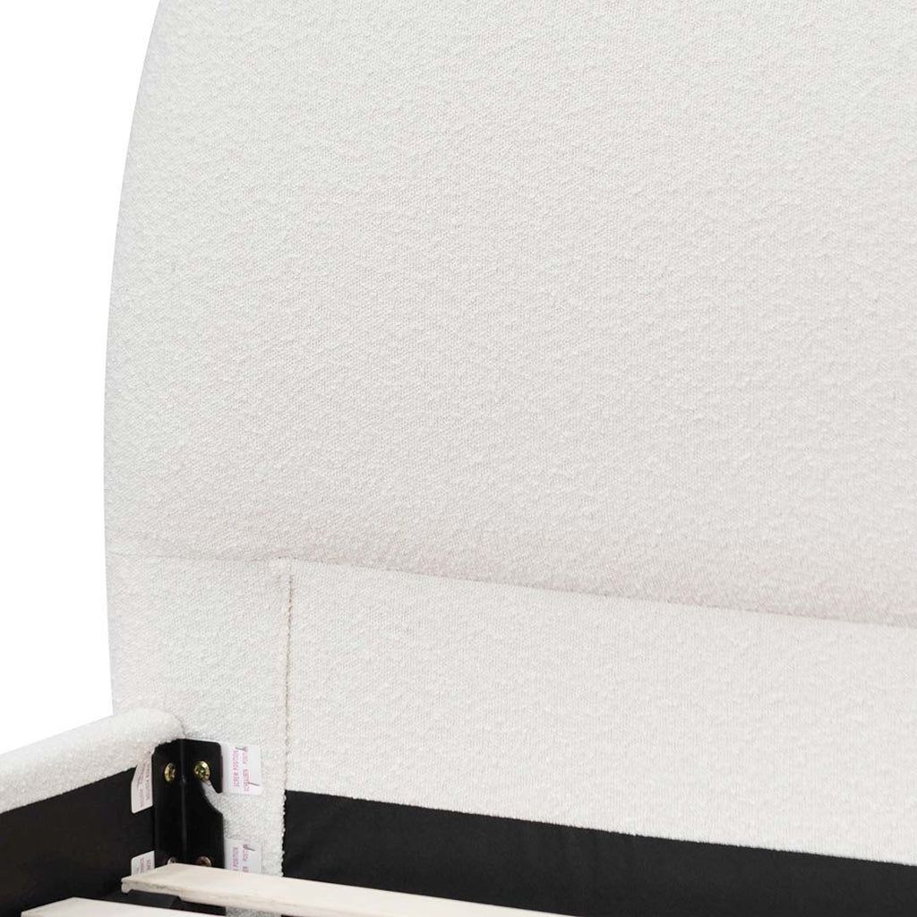 Queen Lazio Bed Frame - Cream White Boucle