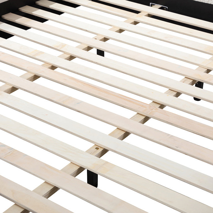 King Lazio Bed Frame - Cream White Boucle