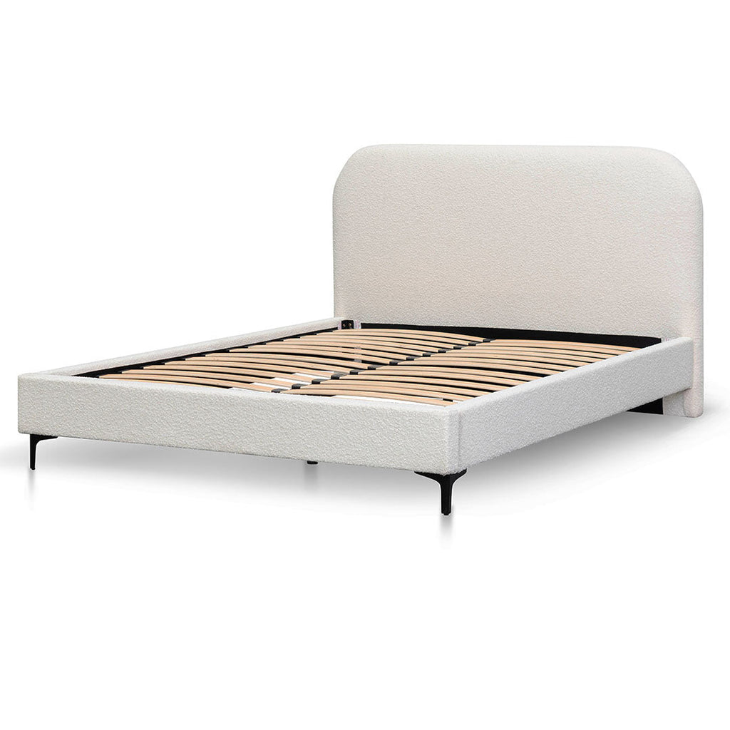 King Lazio Bed Frame - Cream White
