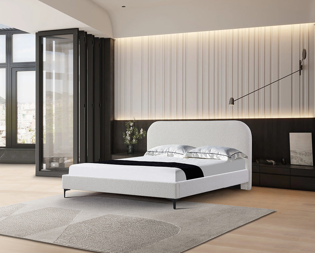Queen Lazio Bed Frame - Cream White