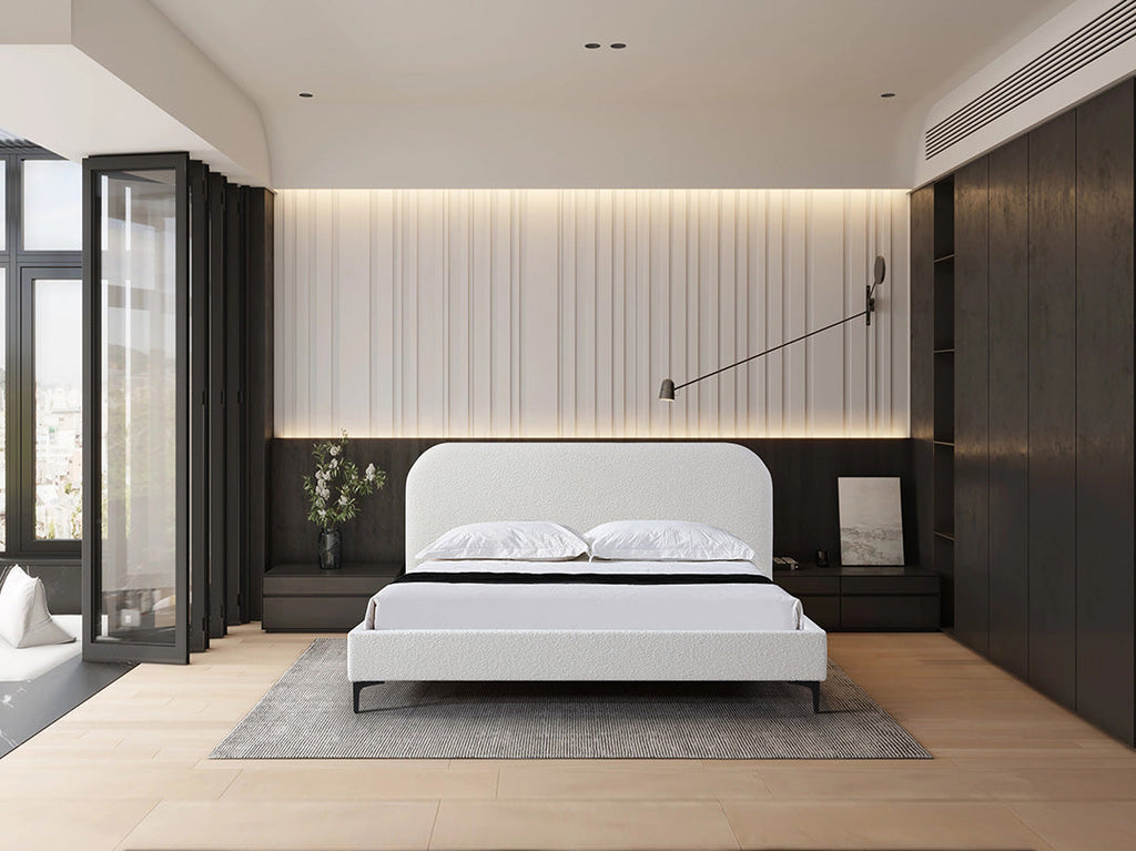 Queen Lazio Bed Frame - Cream White