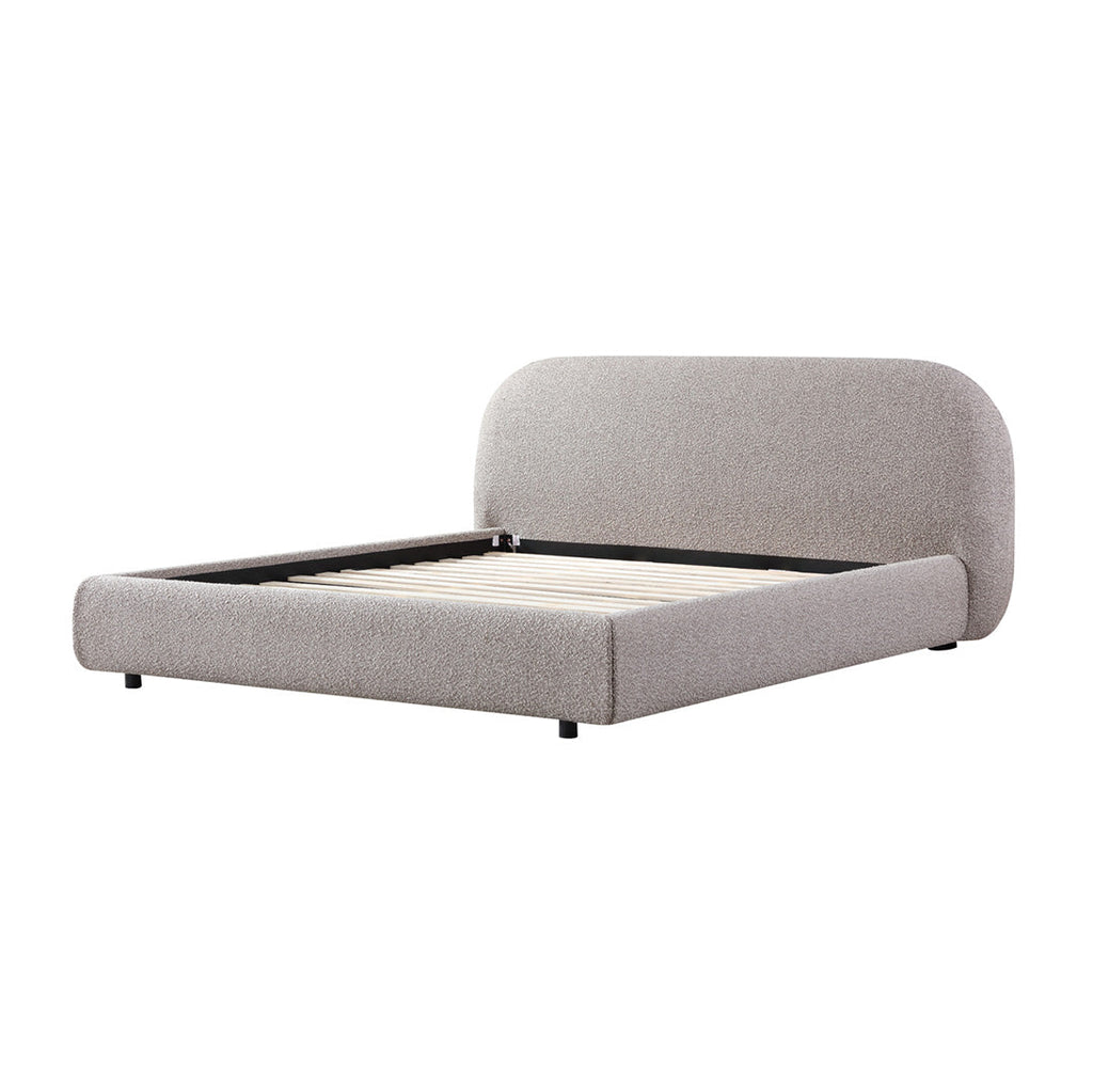 King Lazio Bed Frame - Olive Brown Boucle