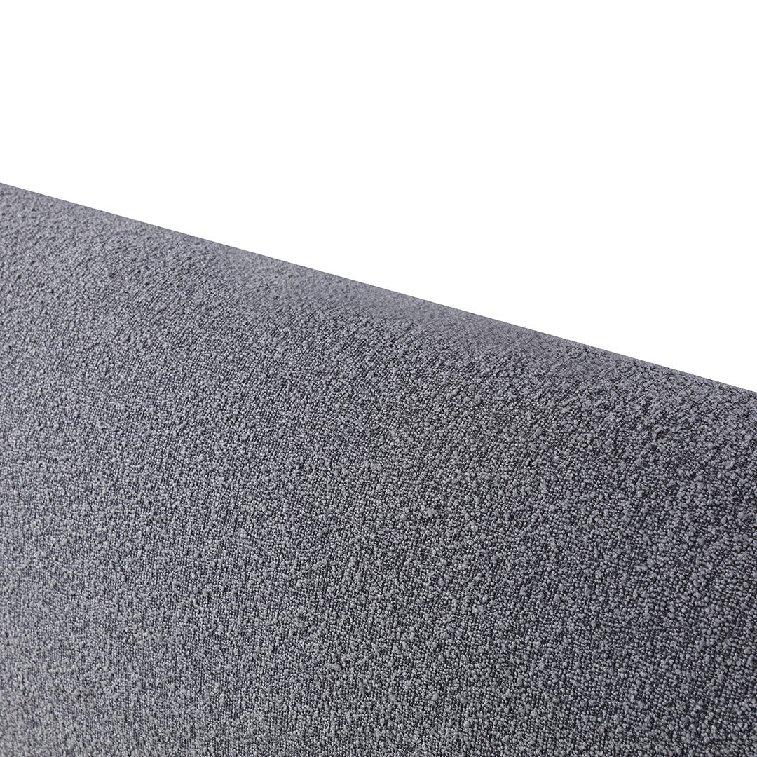 Queen Lazio Bed Frame - Charcoal Pepper Boucle