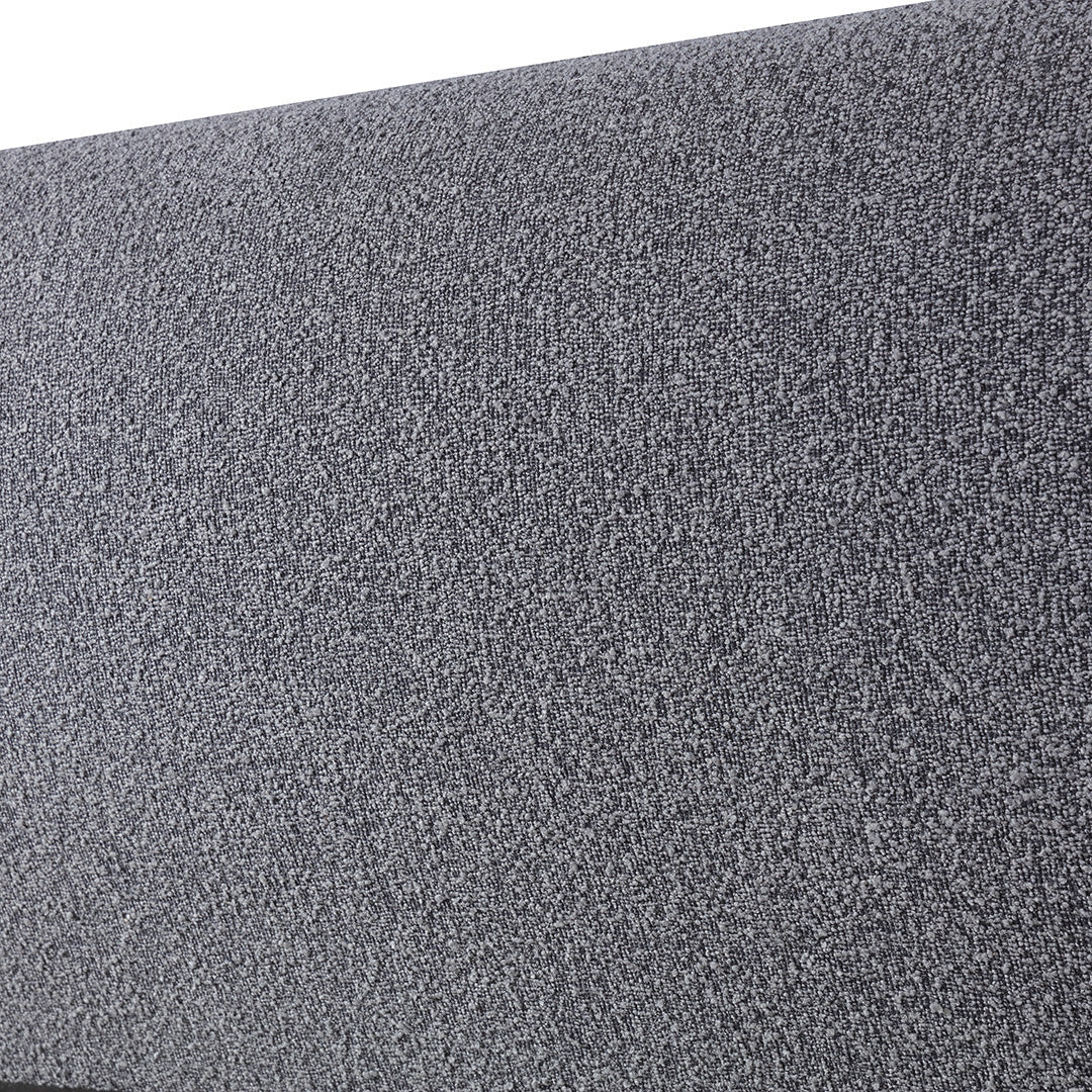 Queen Lazio Bed Frame - Charcoal Pepper Boucle