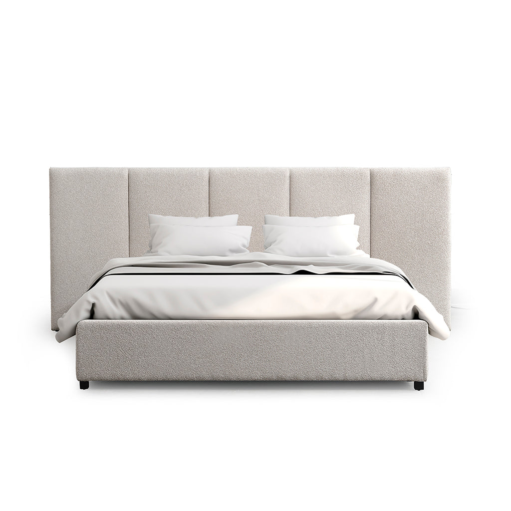 King Lazio Bed Frame - Clay Grey with Storage