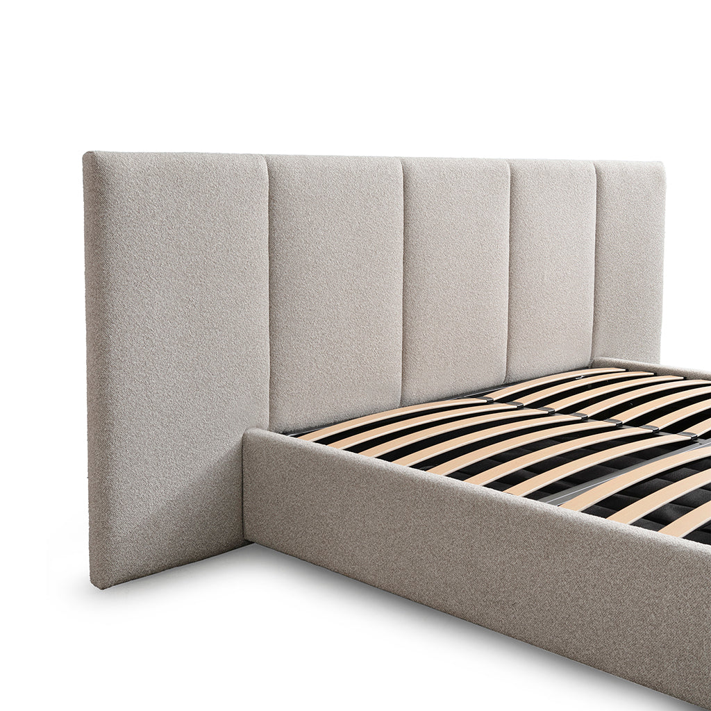 King Lazio Bed Frame - Clay Grey with Storage