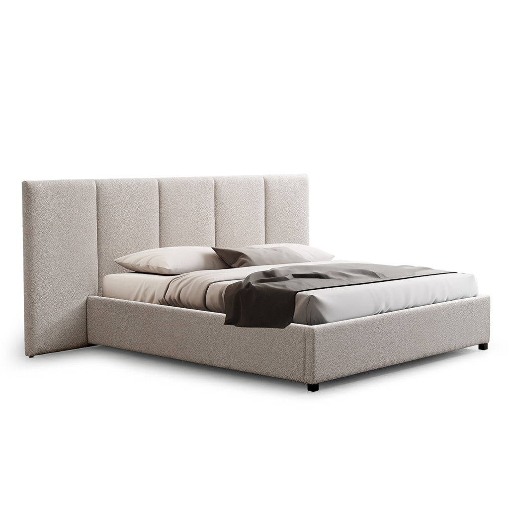 King Lazio Bed Frame - Clay Grey with Storage