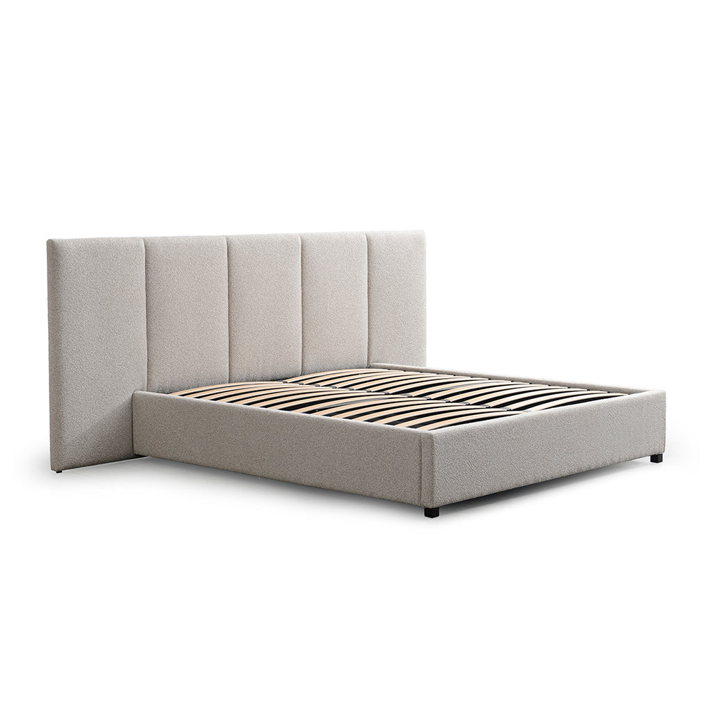 King Lazio Bed Frame - Clay Grey with Storage