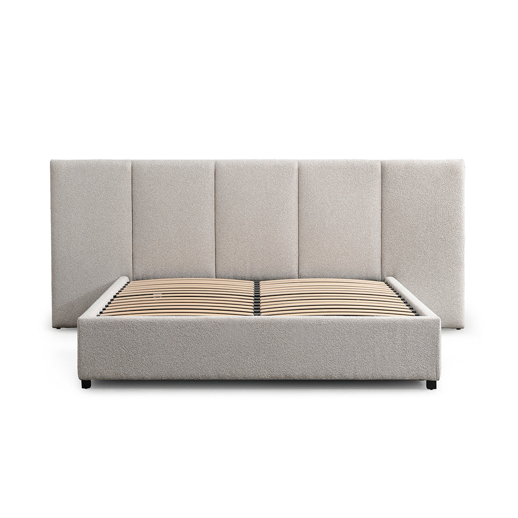 Queen Lazio Bed Frame - Clay Grey with Storage