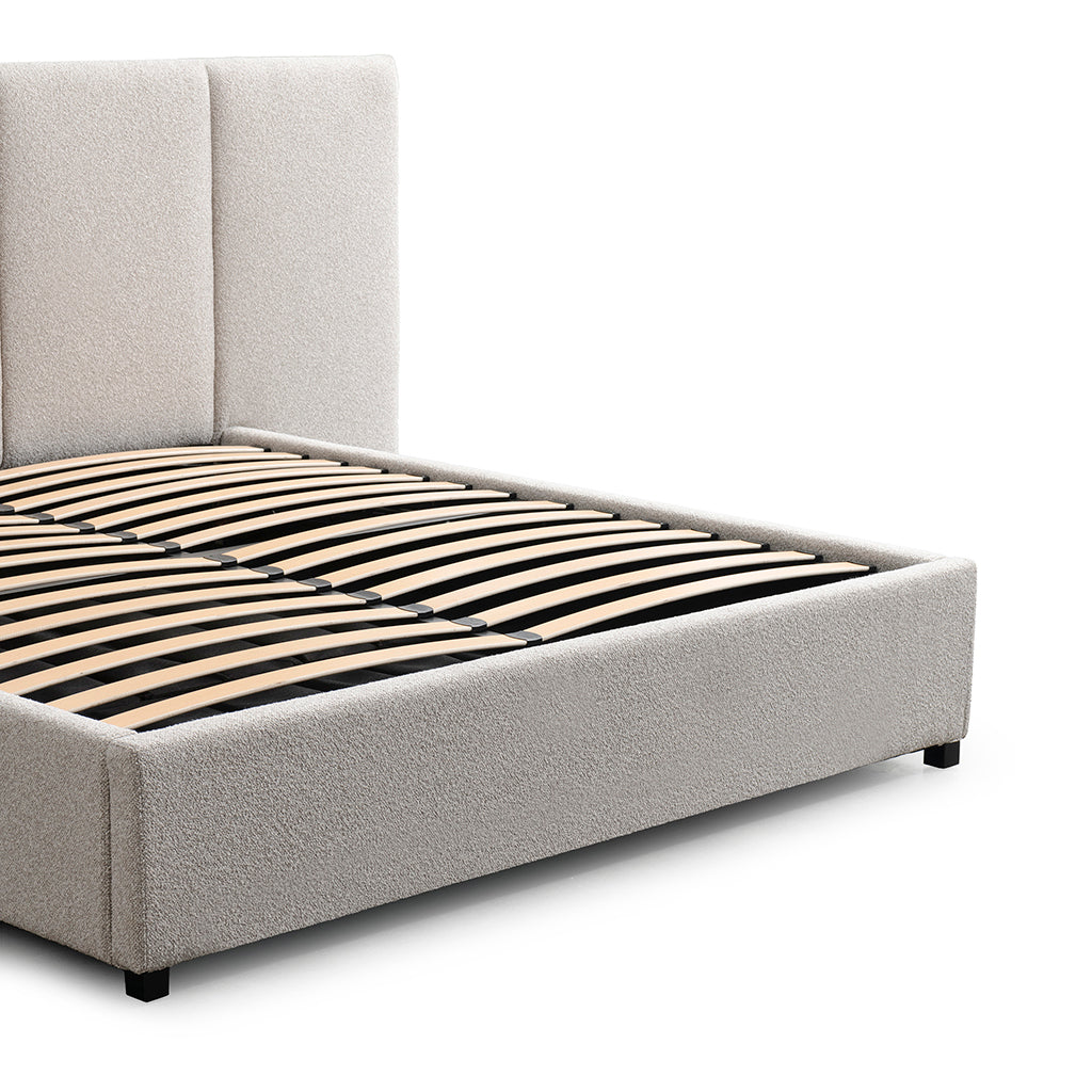Queen Lazio Bed Frame - Clay Grey with Storage