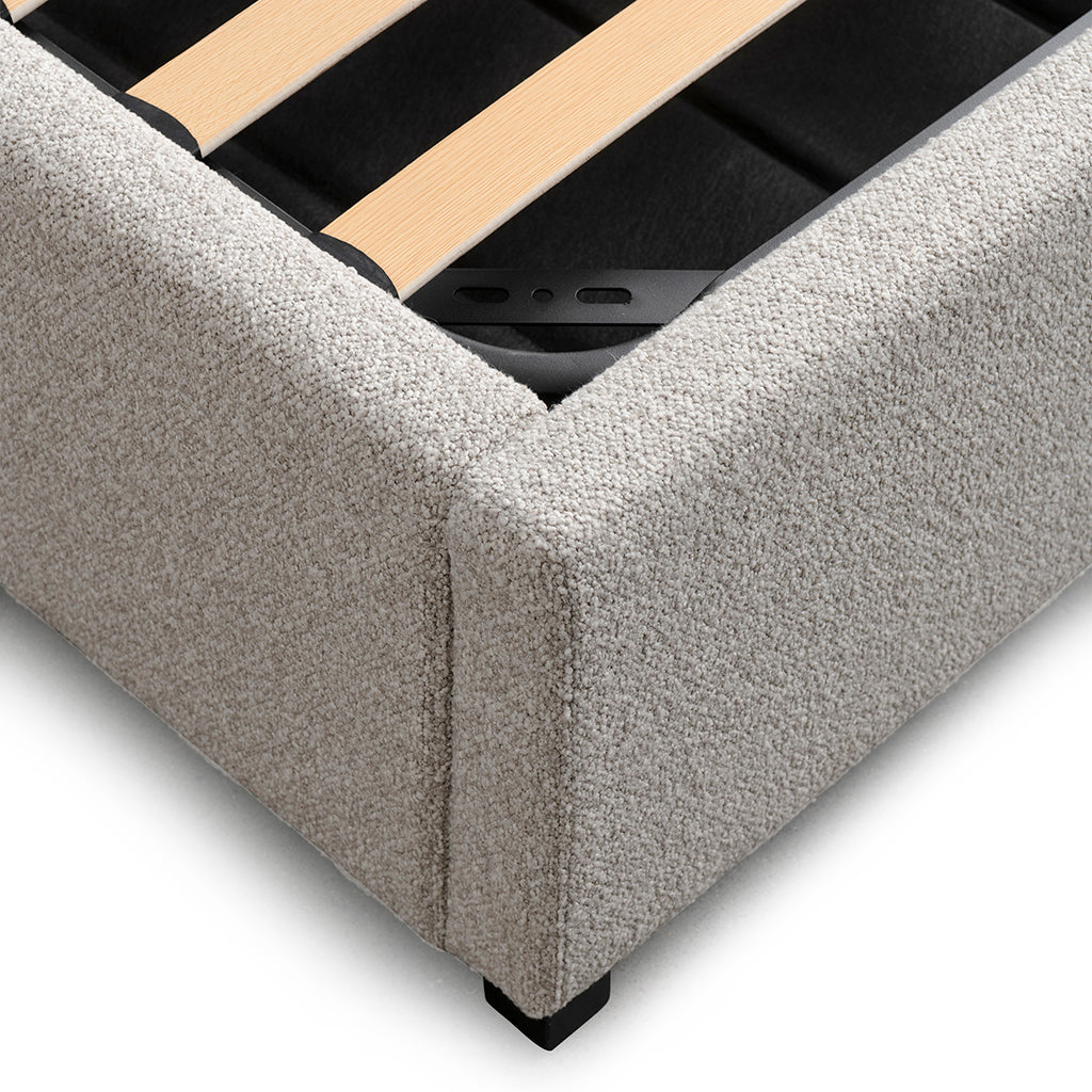Queen Lazio Bed Frame - Clay Grey with Storage