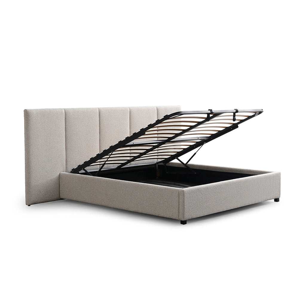 Queen Lazio Bed Frame - Clay Grey with Storage