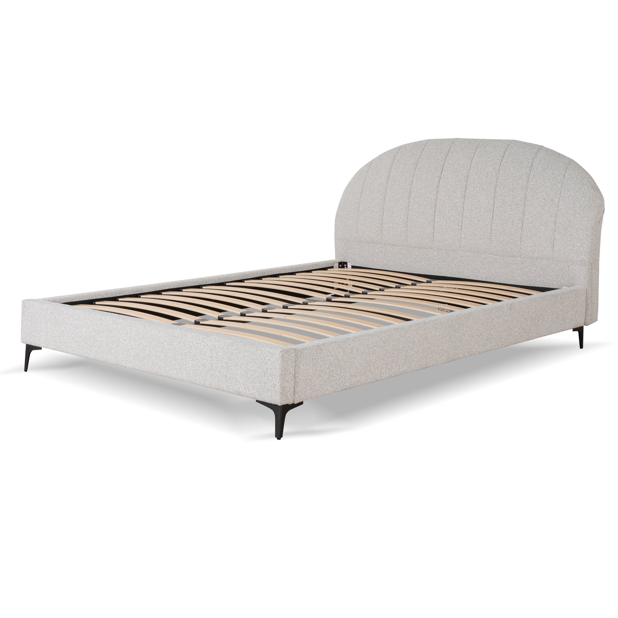 Fabric Queen Lazio Bed Frame - Clay Grey