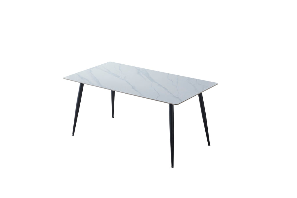 Marlow Large Dining Table Snow White Ceramic