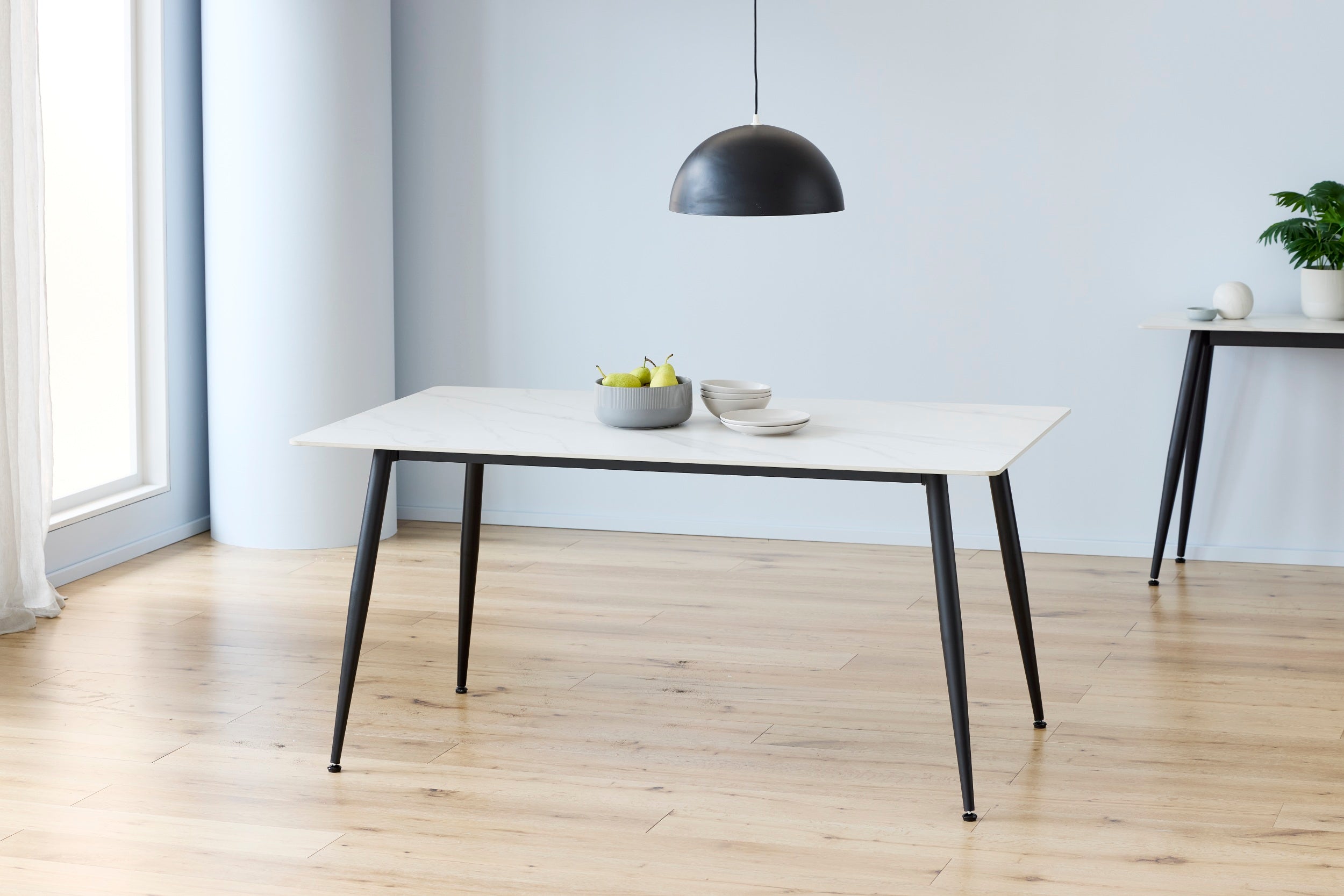 Marlow Large Dining Table Snow White Ceramic