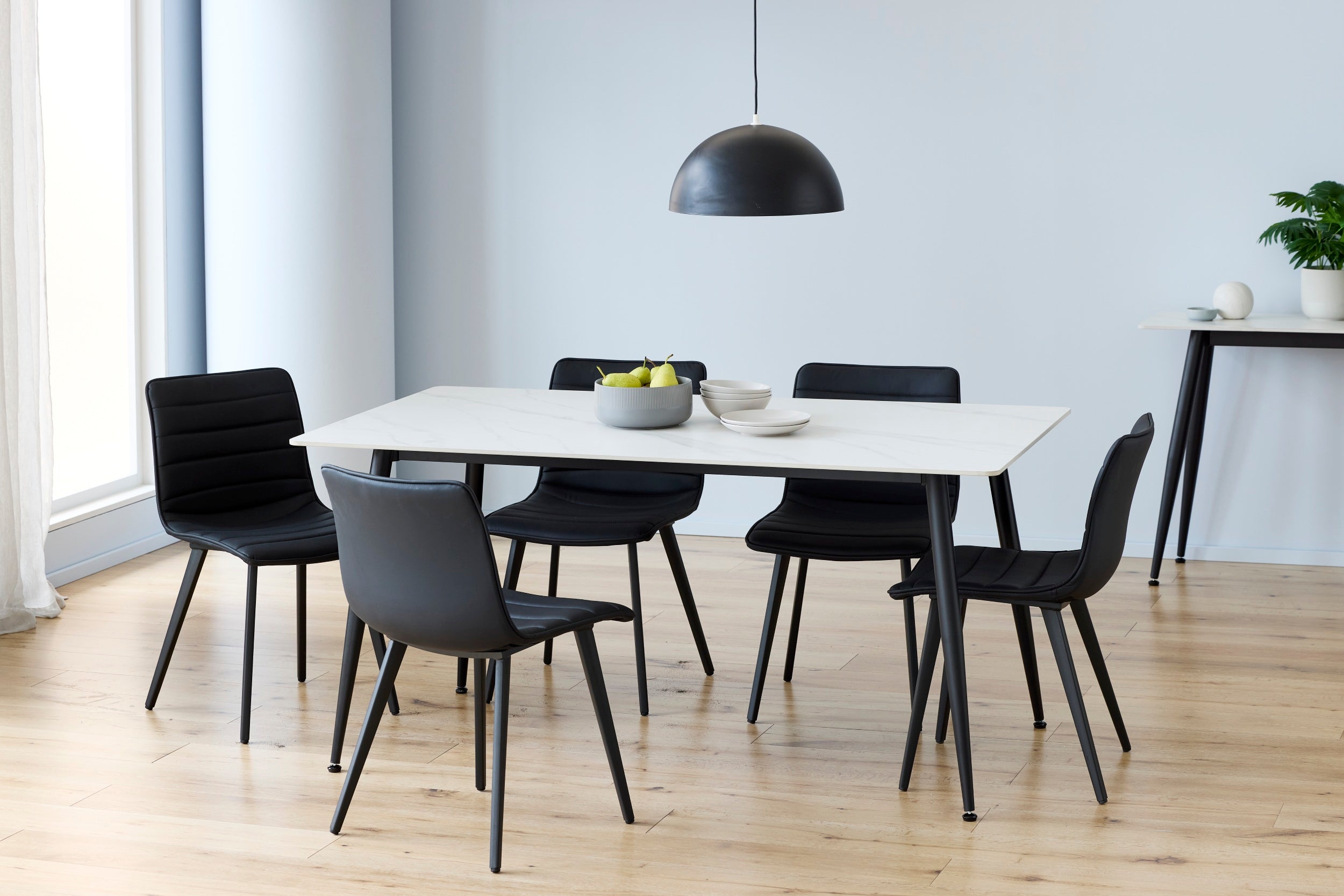 Marlow Large Dining Table Snow White Ceramic