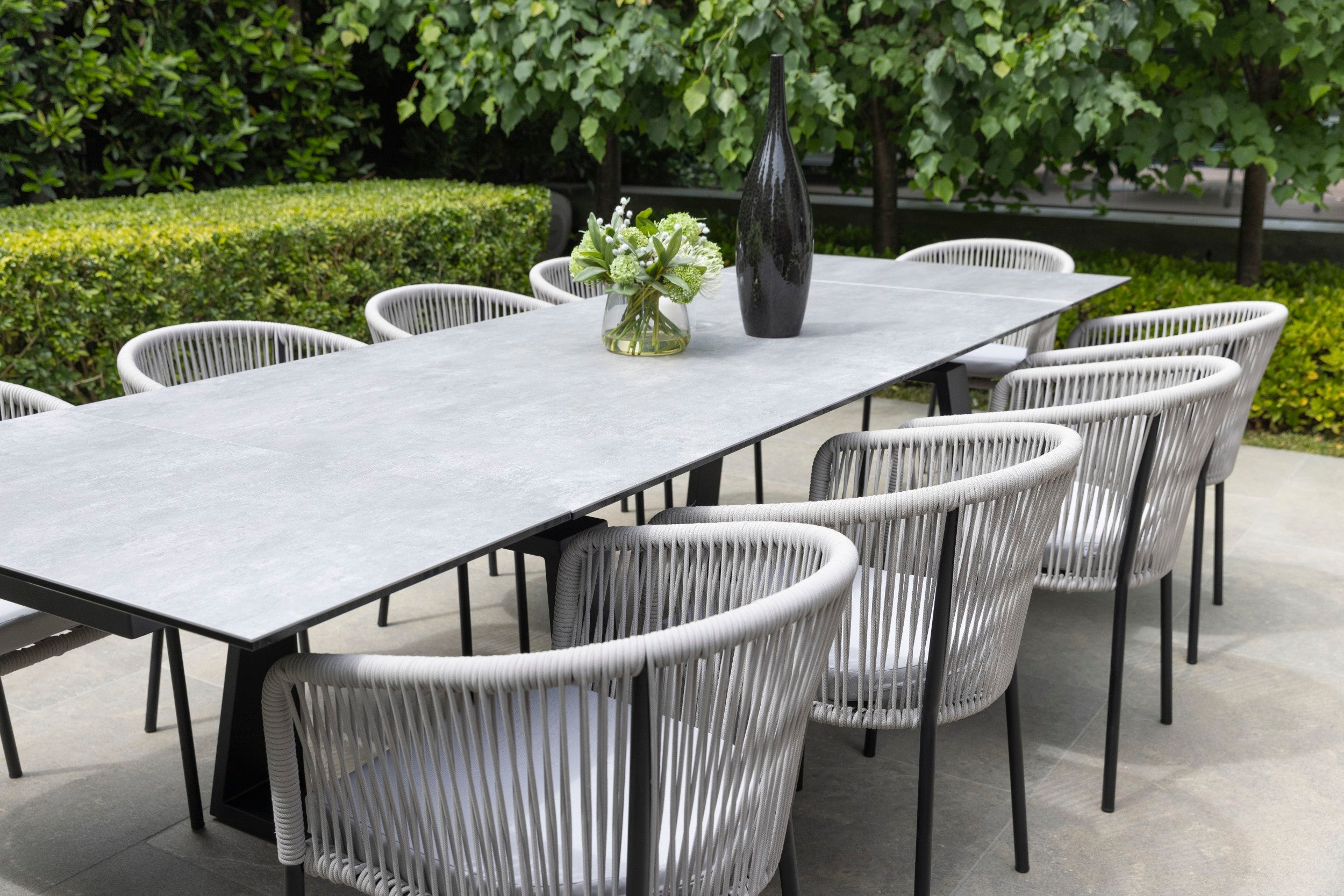 Stratum Extension Dining Table Andesite Ceramic