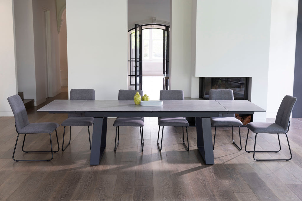 Stratum Extension Dining Table Andesite Ceramic