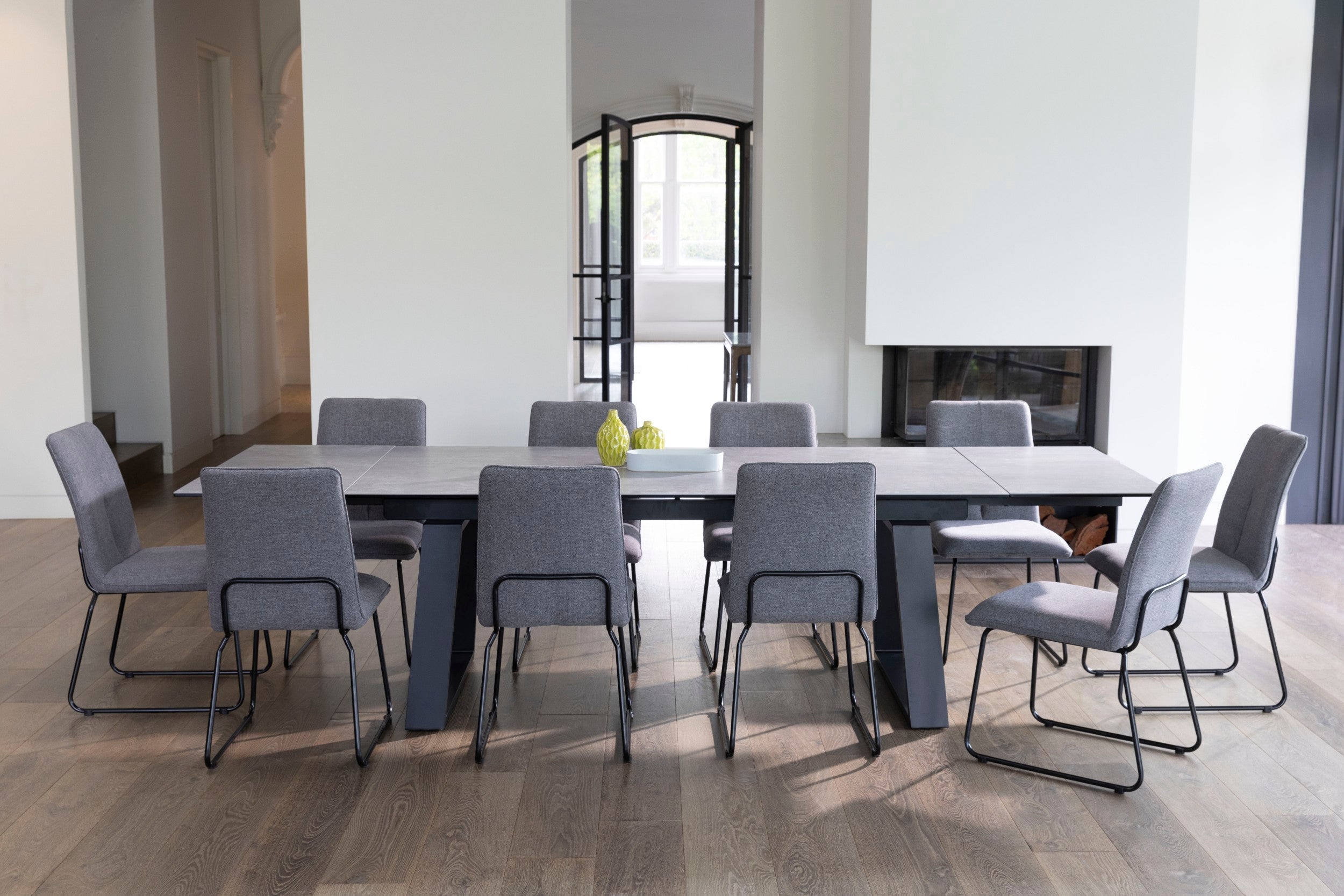 Stratum Extension Dining Table Andesite Ceramic