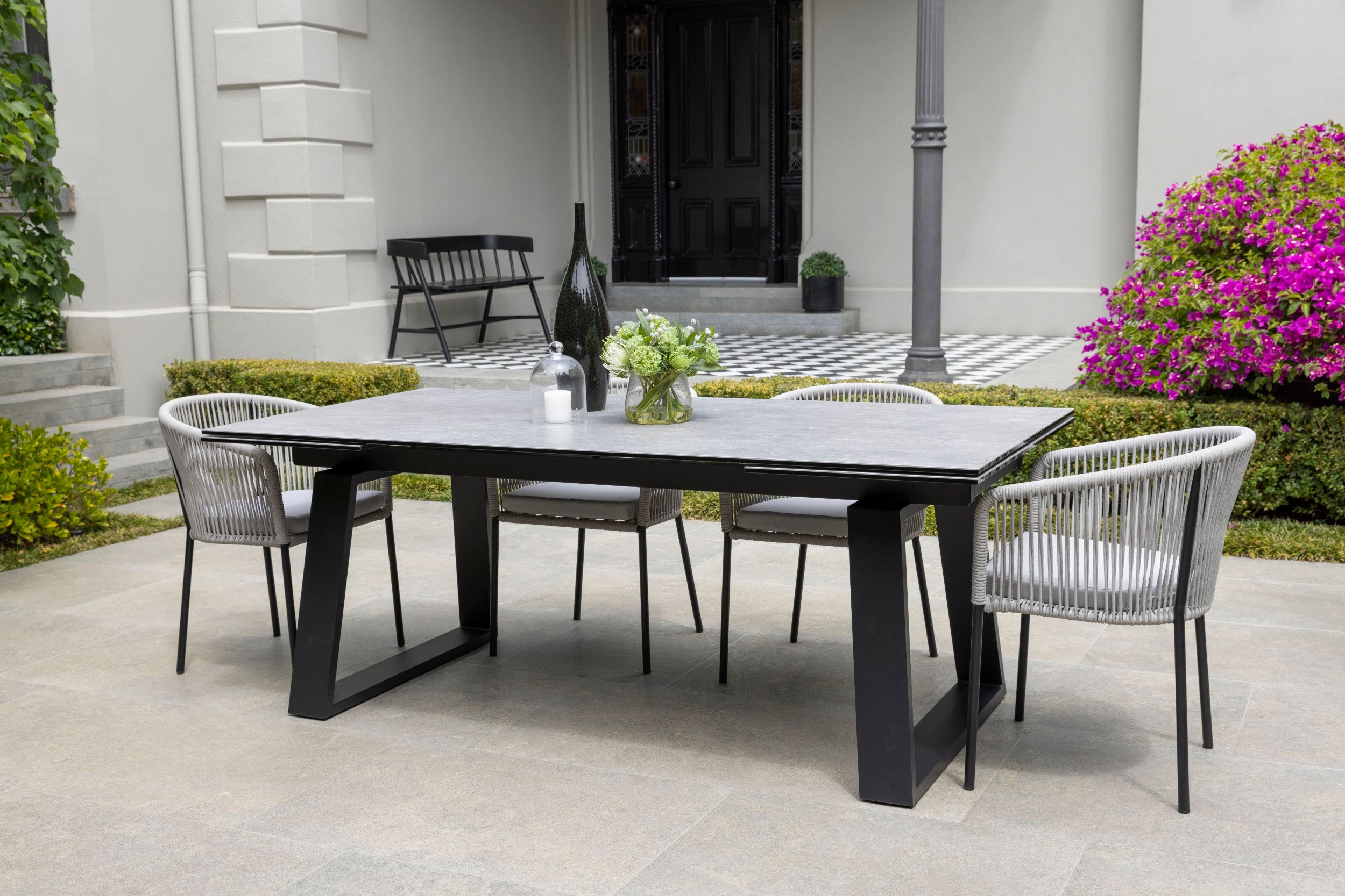 Stratum Extension Dining Table Andesite Ceramic
