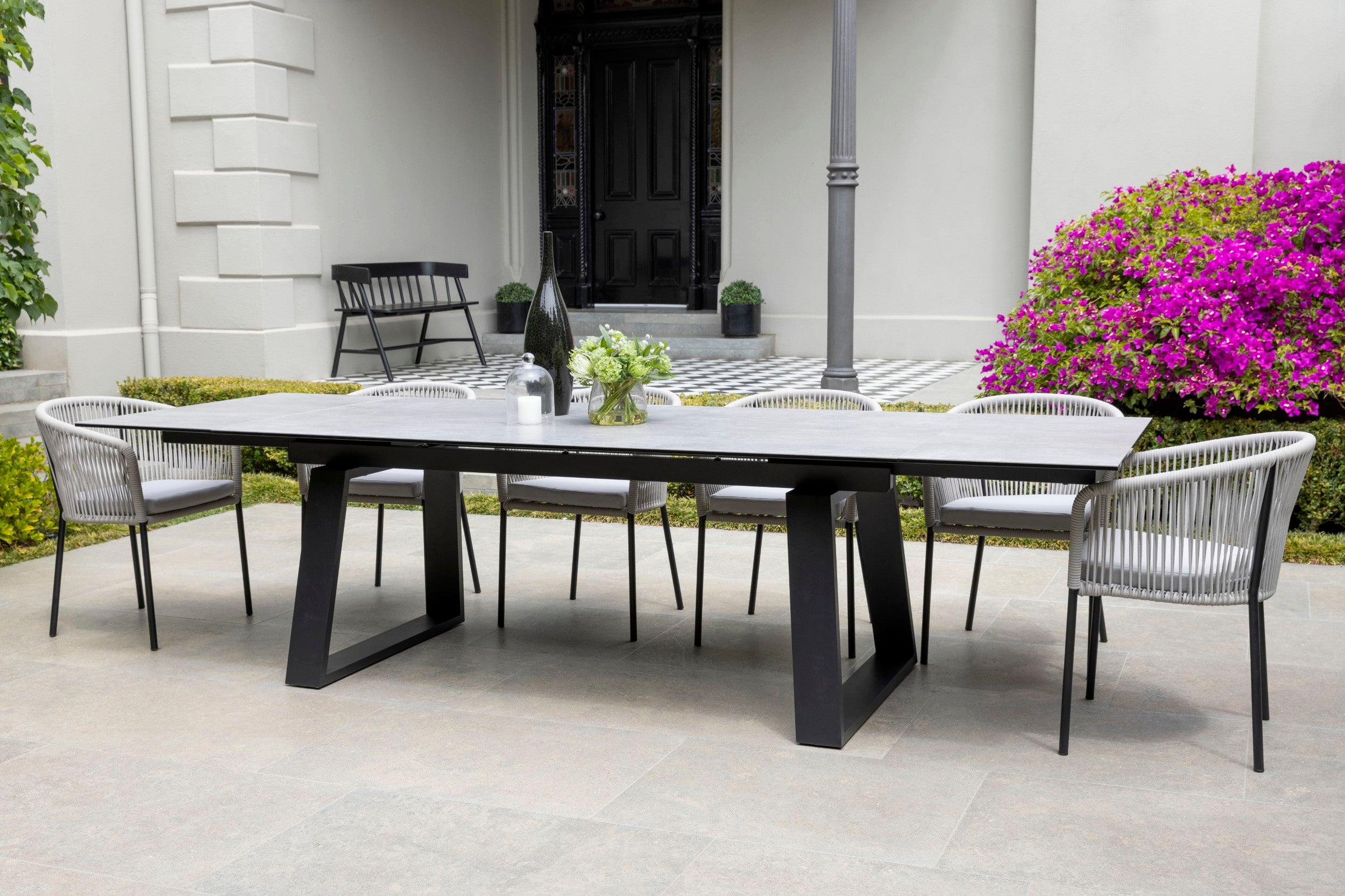 Stratum Extension Dining Table Andesite Ceramic