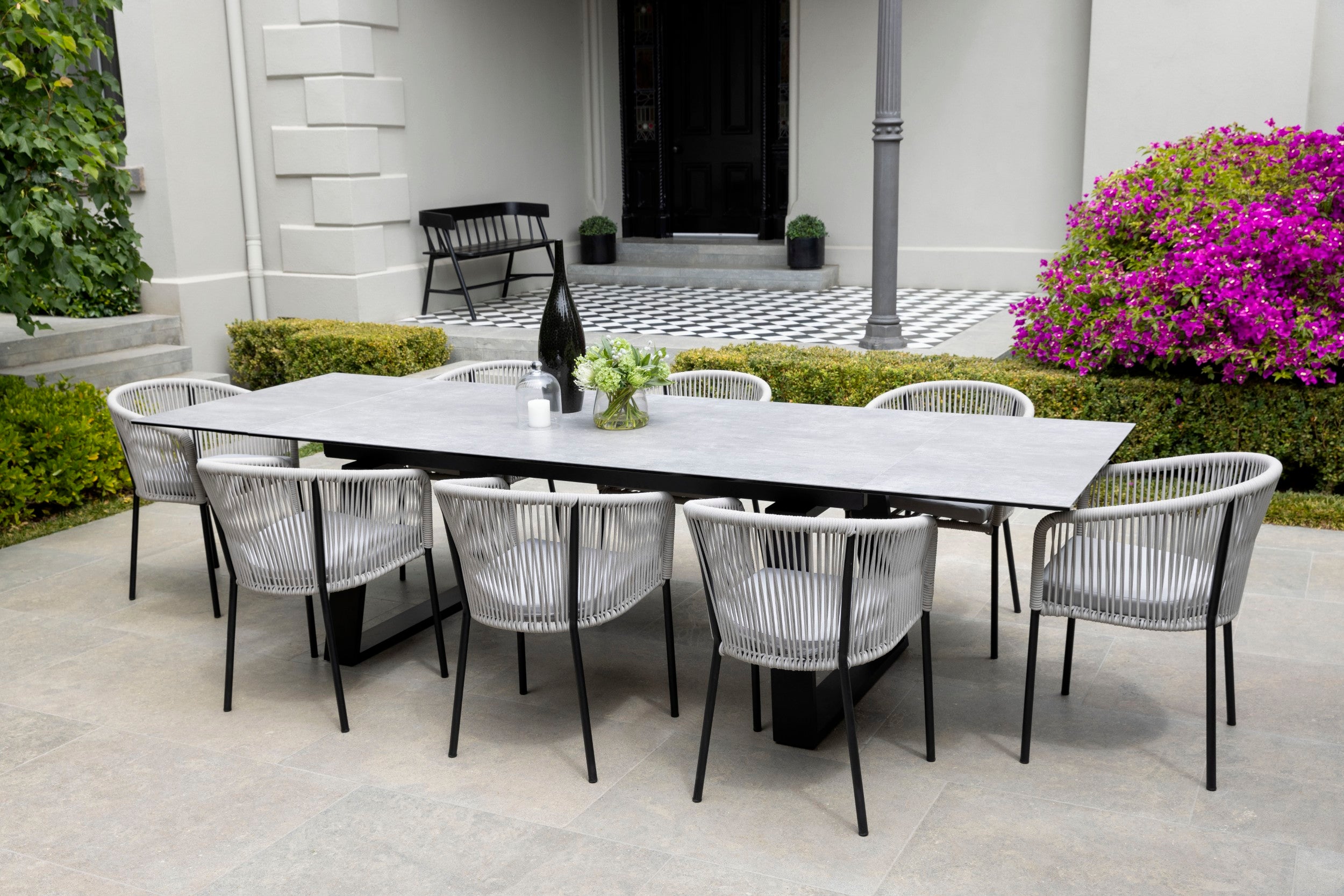 Stratum Extension Dining Table Andesite Ceramic