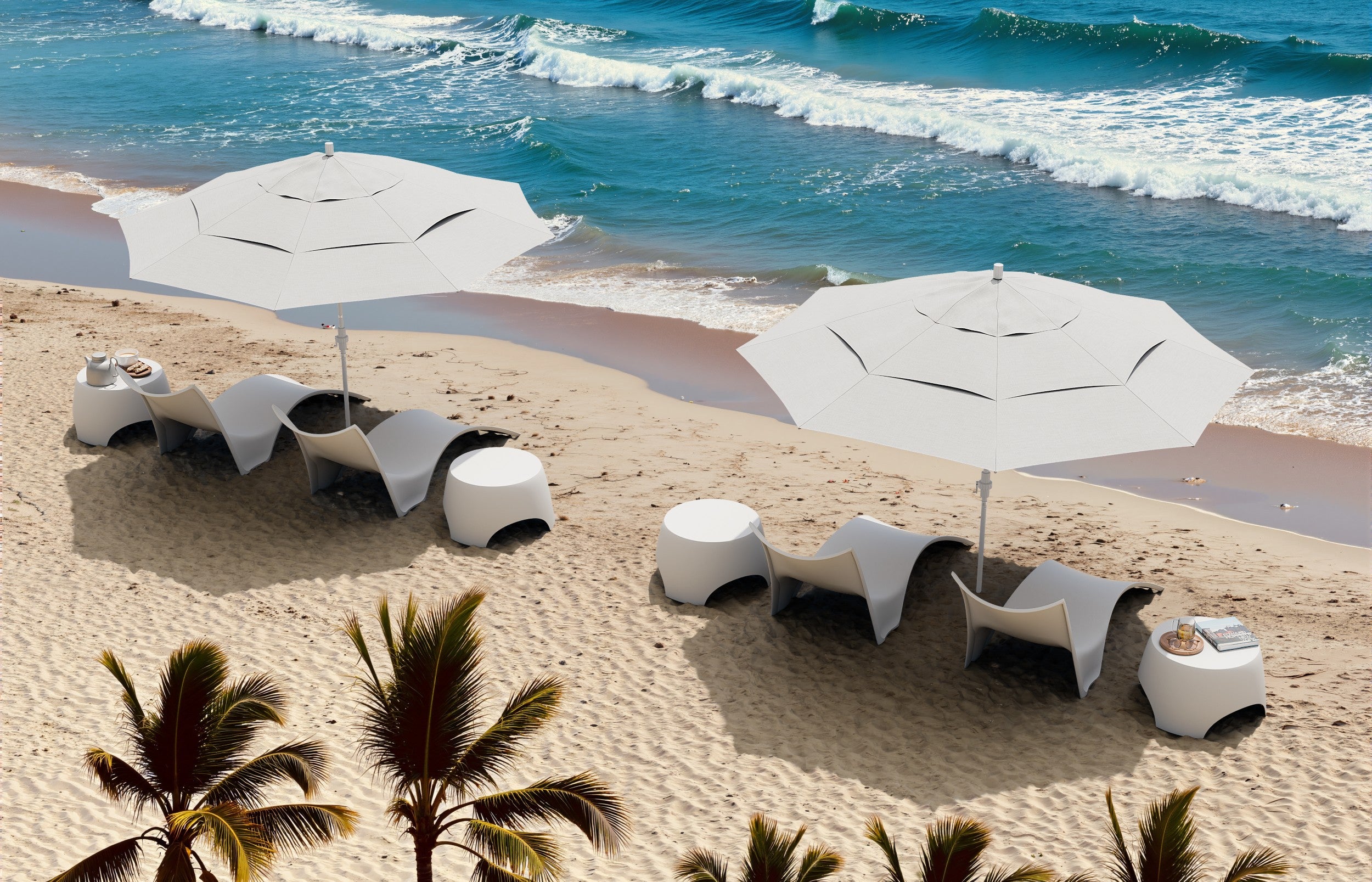 Seagrass Lounger Side Table White
