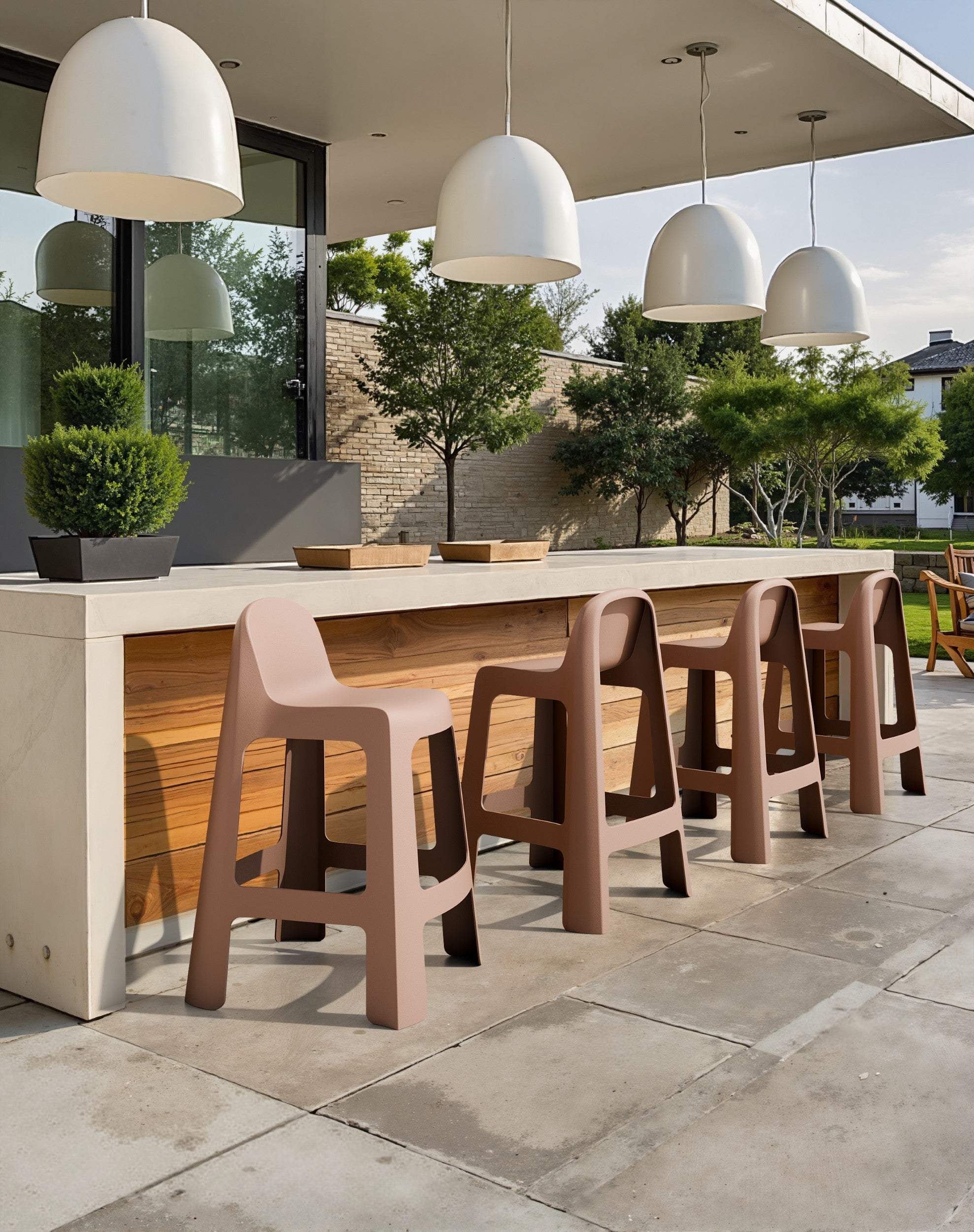 Seagrass Outdoor Bar Stool Mocha Brown