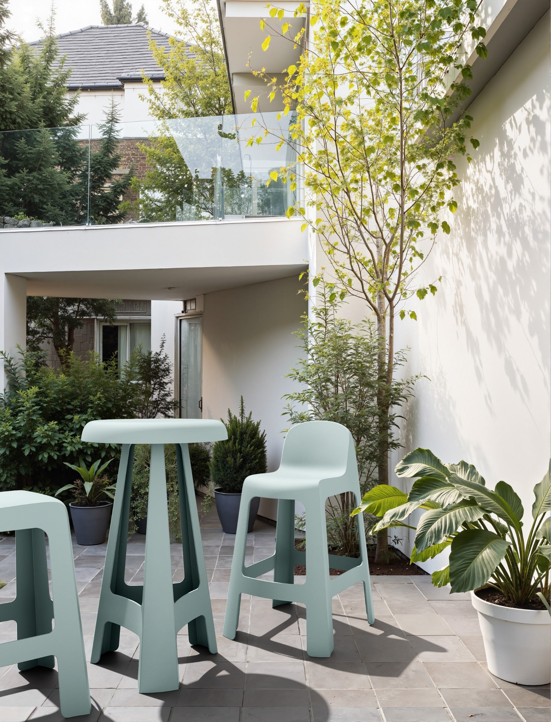 Seagrass Outdoor Bar Stool Celadon Green