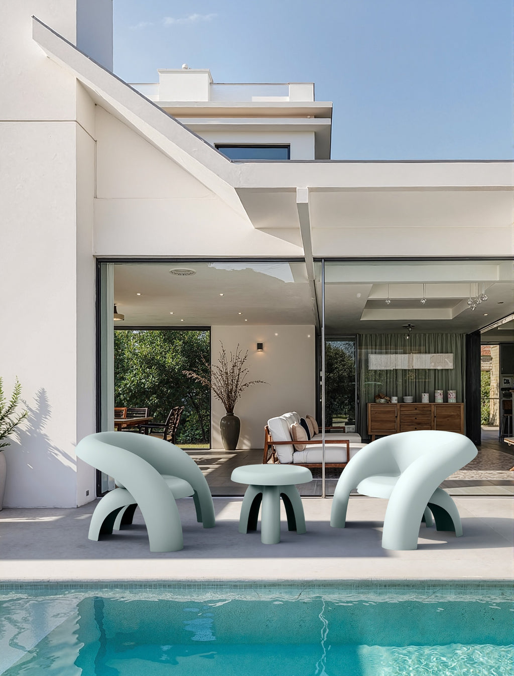 Seagrass Outdoor Side Table Celadon Green