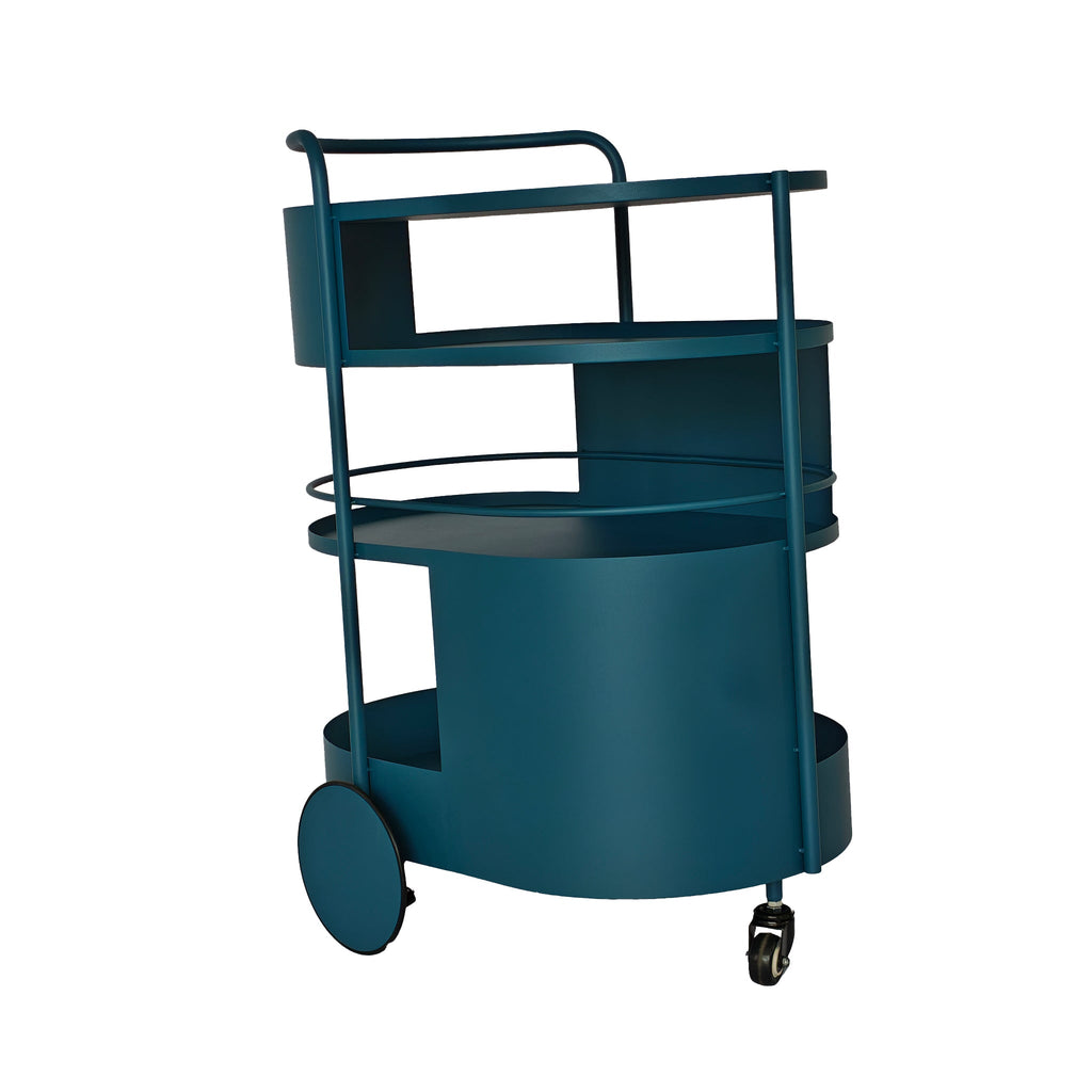 63cm Amalfi Bar Cart - Navy Blue