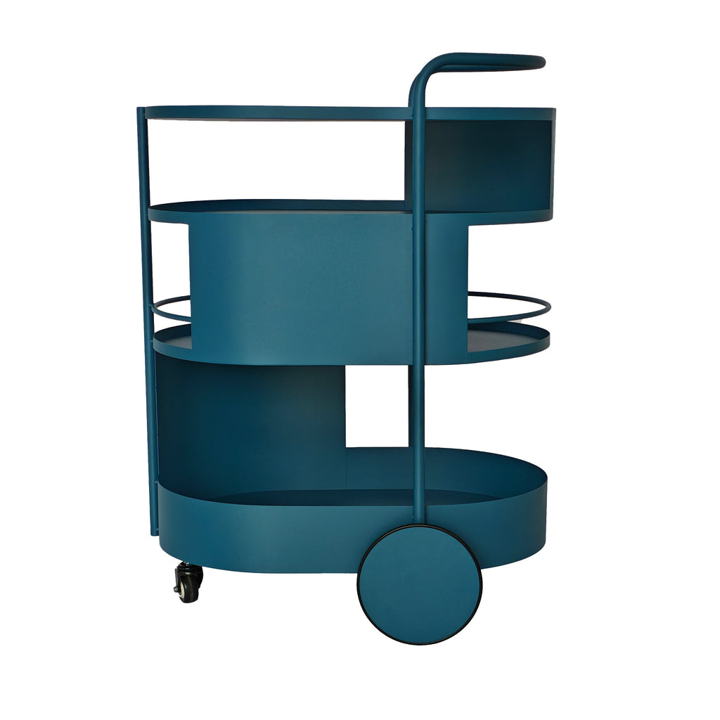 63cm Amalfi Bar Cart - Navy Blue