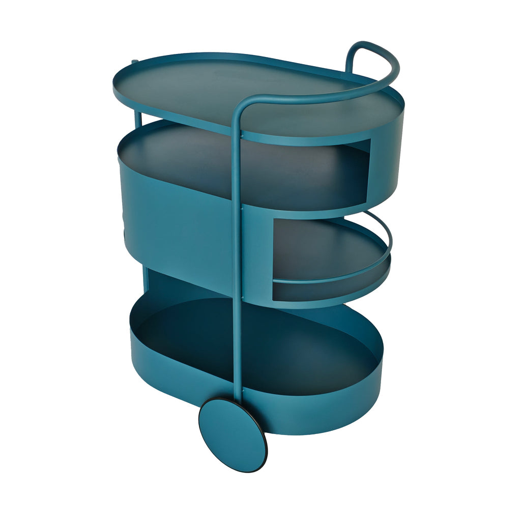 63cm Amalfi Bar Cart - Navy Blue